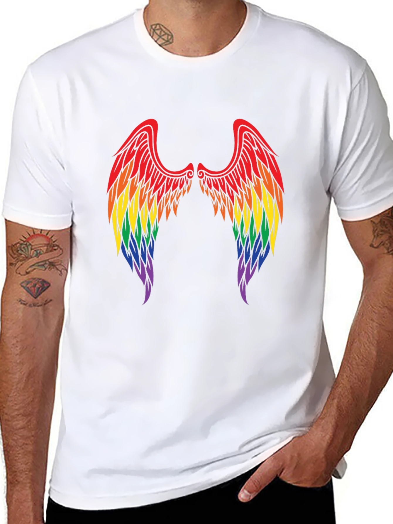 Rainbow Angel Wings T-Shirt - Pride Tee