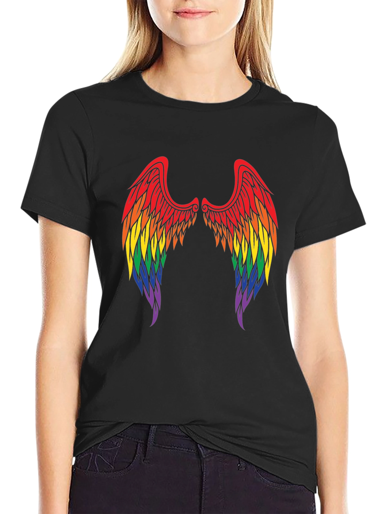 Rainbow Angel Wings T-Shirt - Pride Tee
