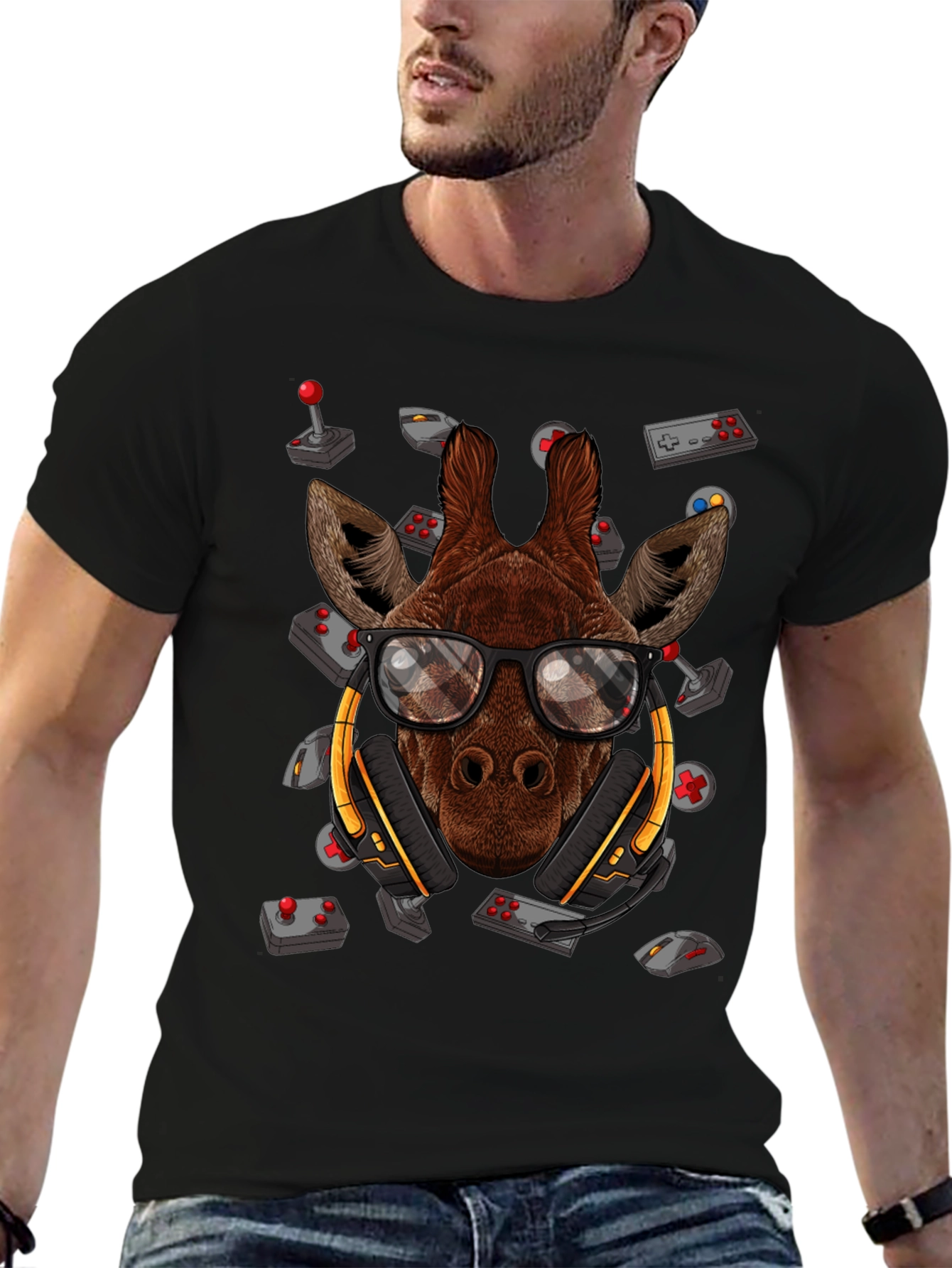 Gamer Giraffe T-Shirt - Cool Animal Tee