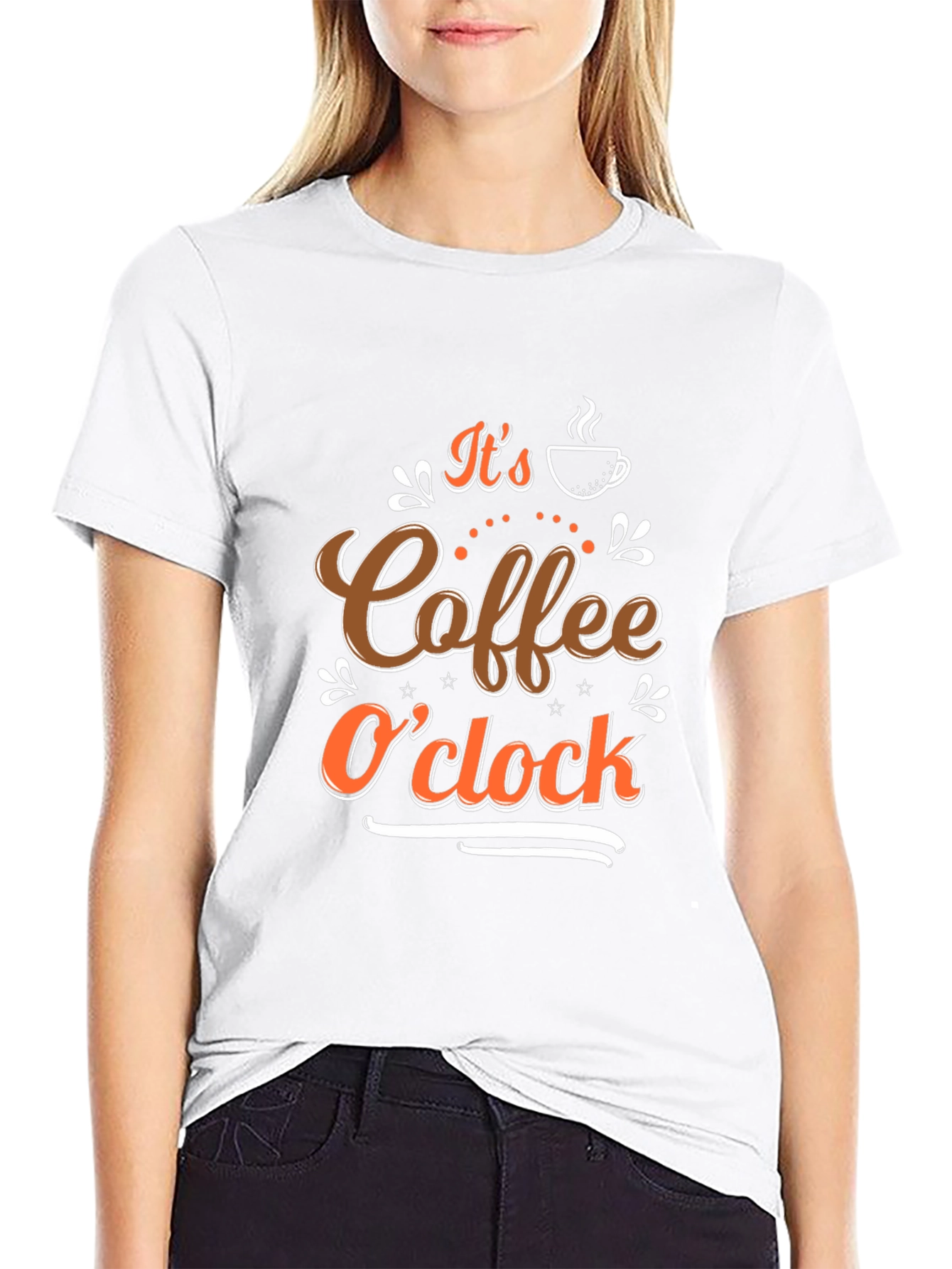 Coffee OClock Black T-Shirt - Brewtiful Design
