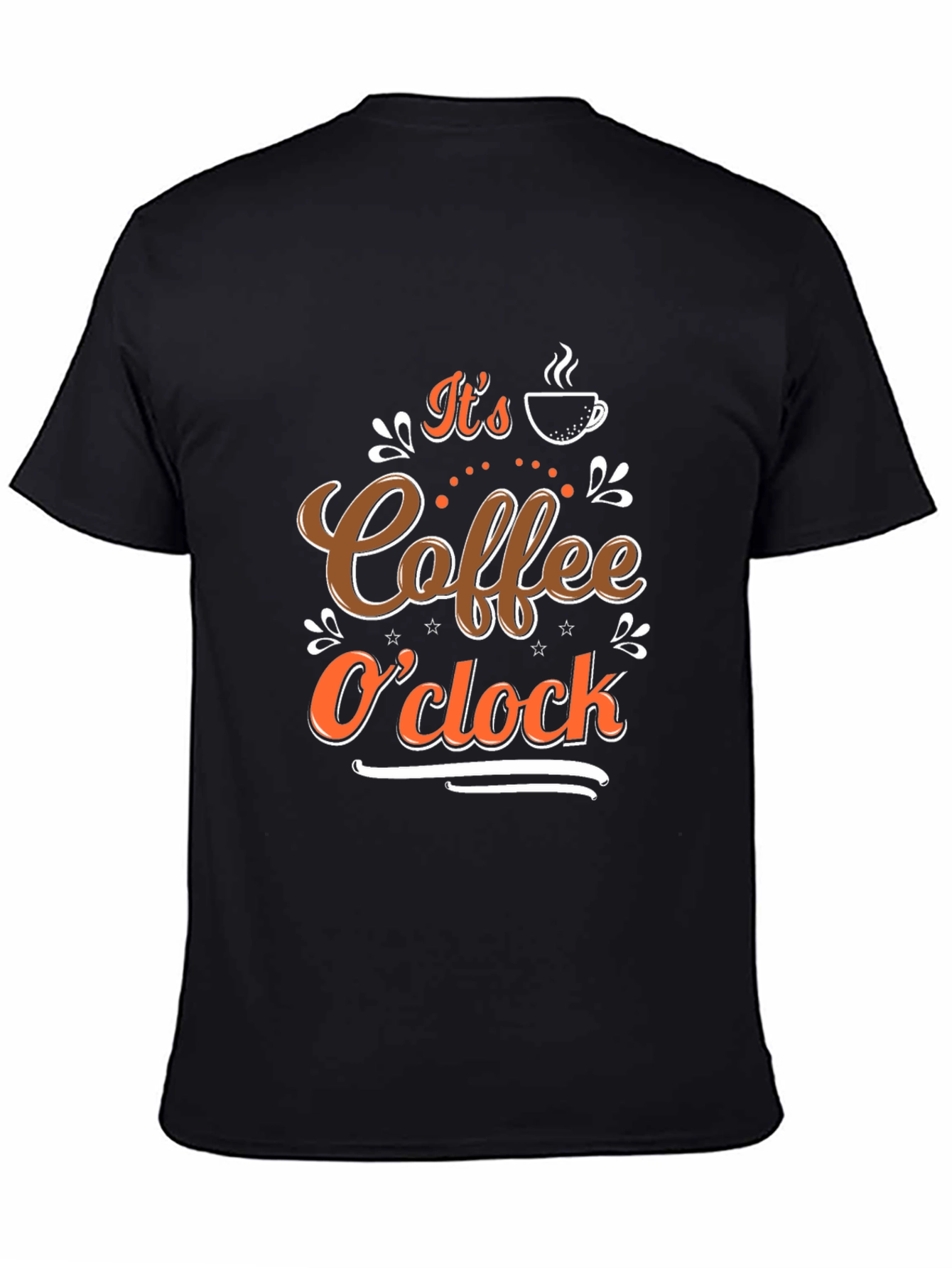 Coffee OClock Black T-Shirt - Brewtiful Design