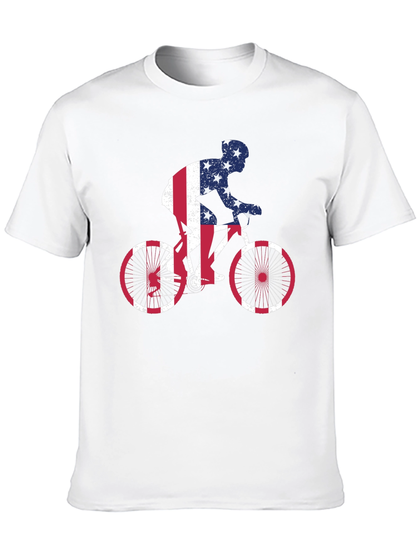 American Flag Cyclist Black T-Shirt