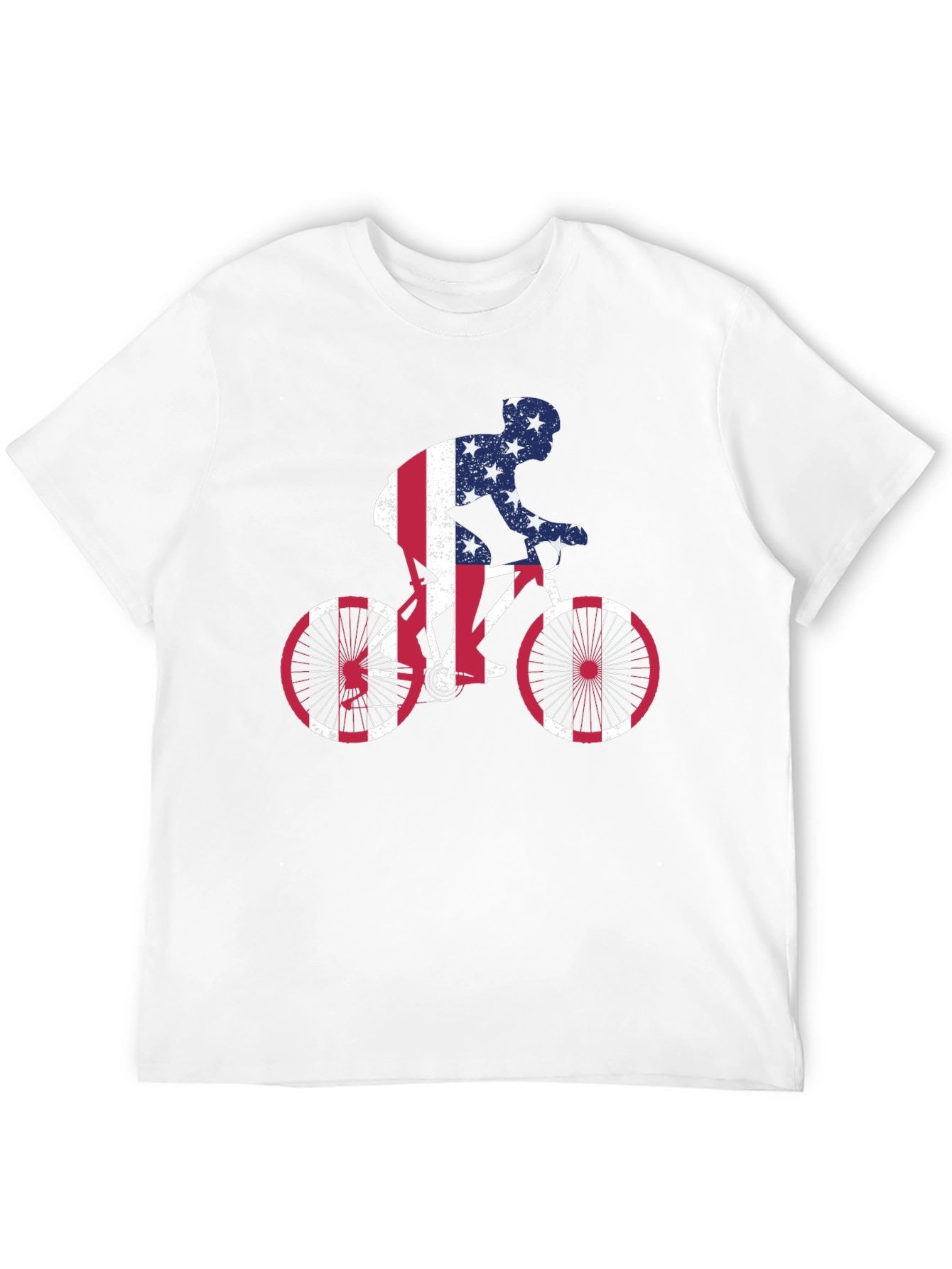American Flag Cyclist Black T-Shirt