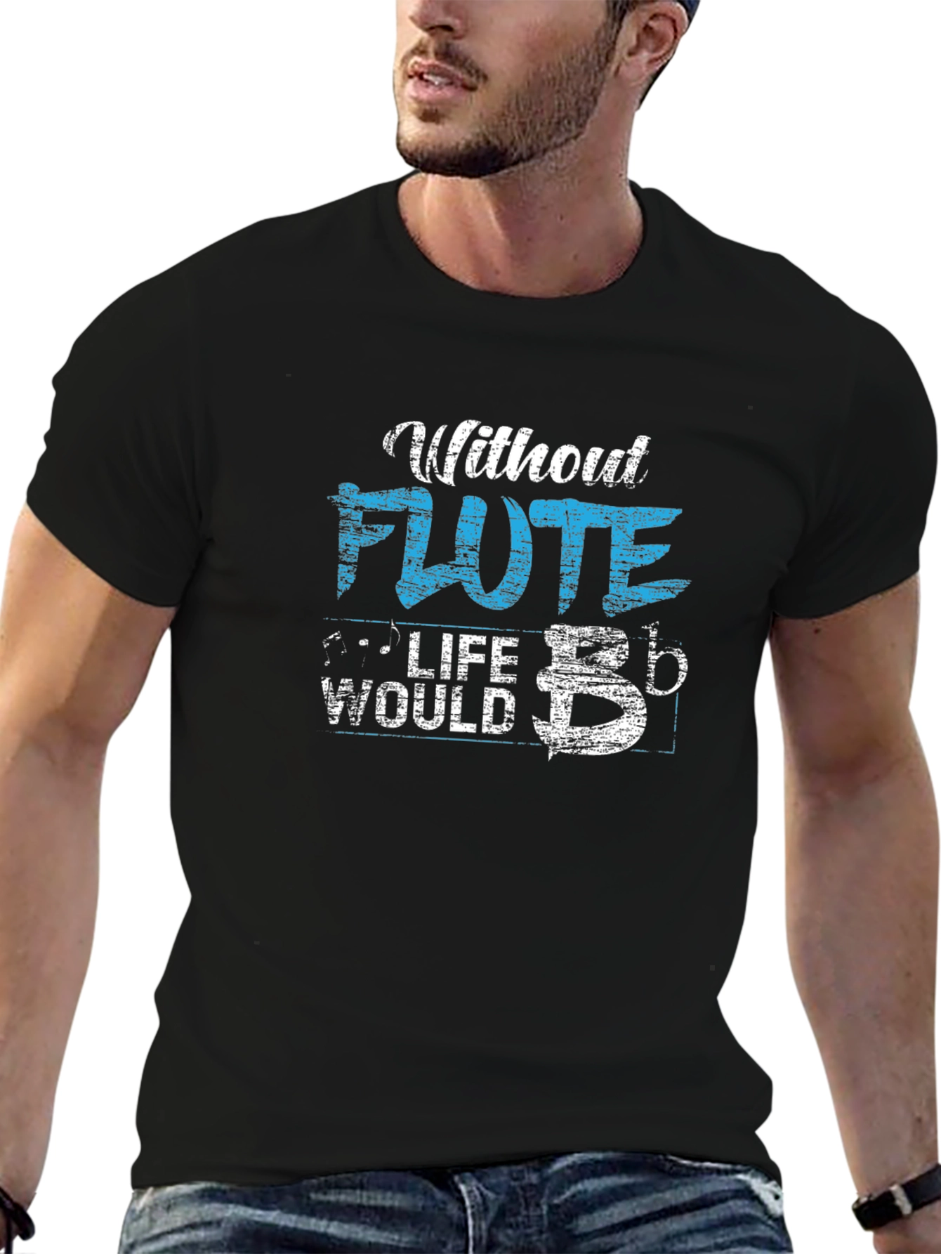 Without Flute Life Would B Flat Funny Musician T-Shirt