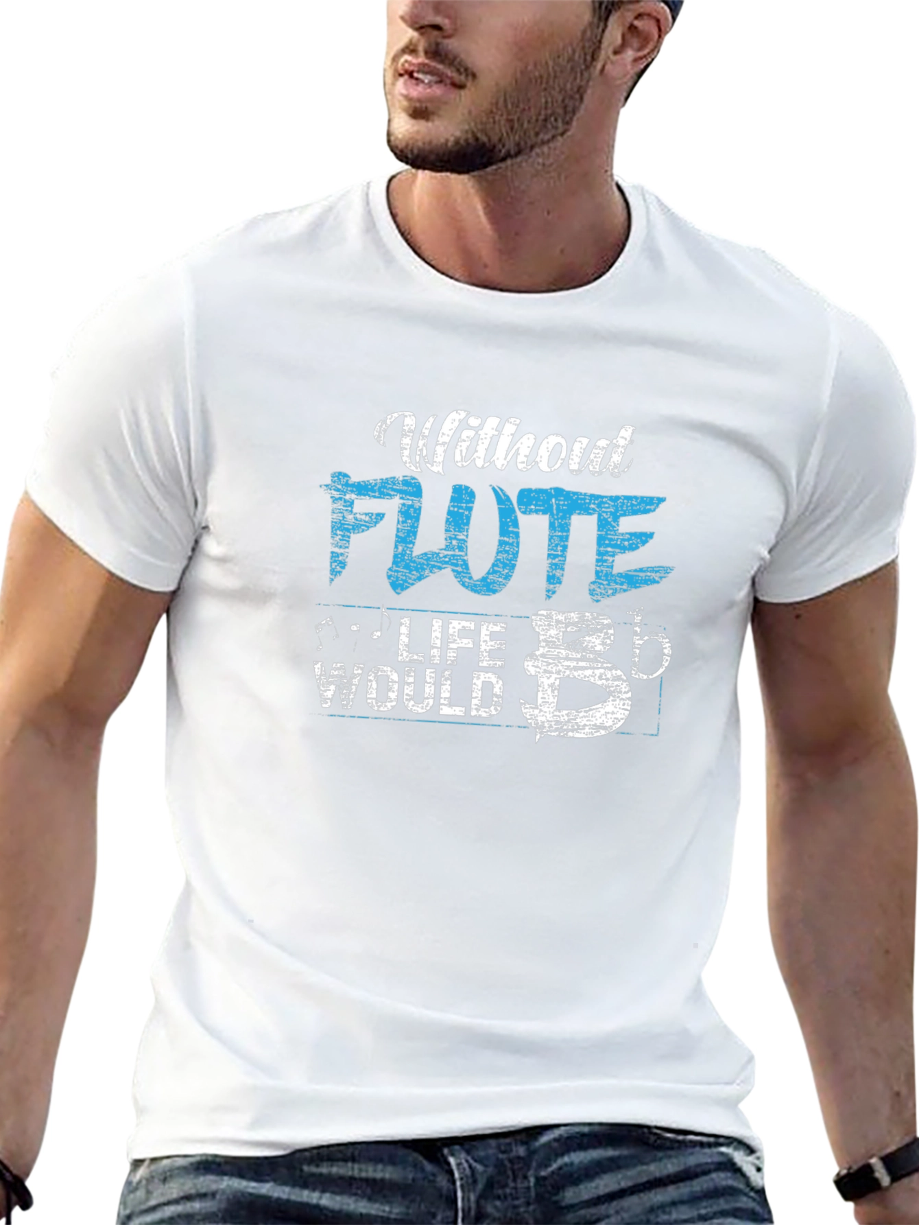 Without Flute Life Would B Flat Funny Musician T-Shirt