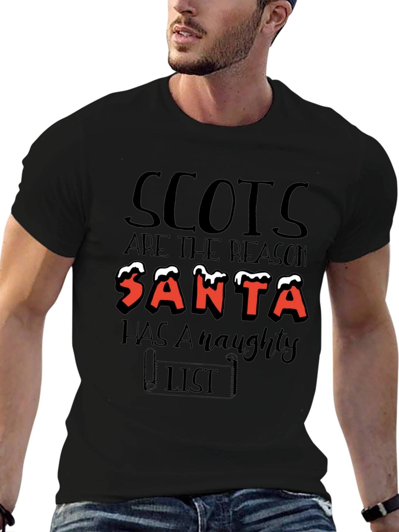 Naughty Scots Santa List T-Shirt