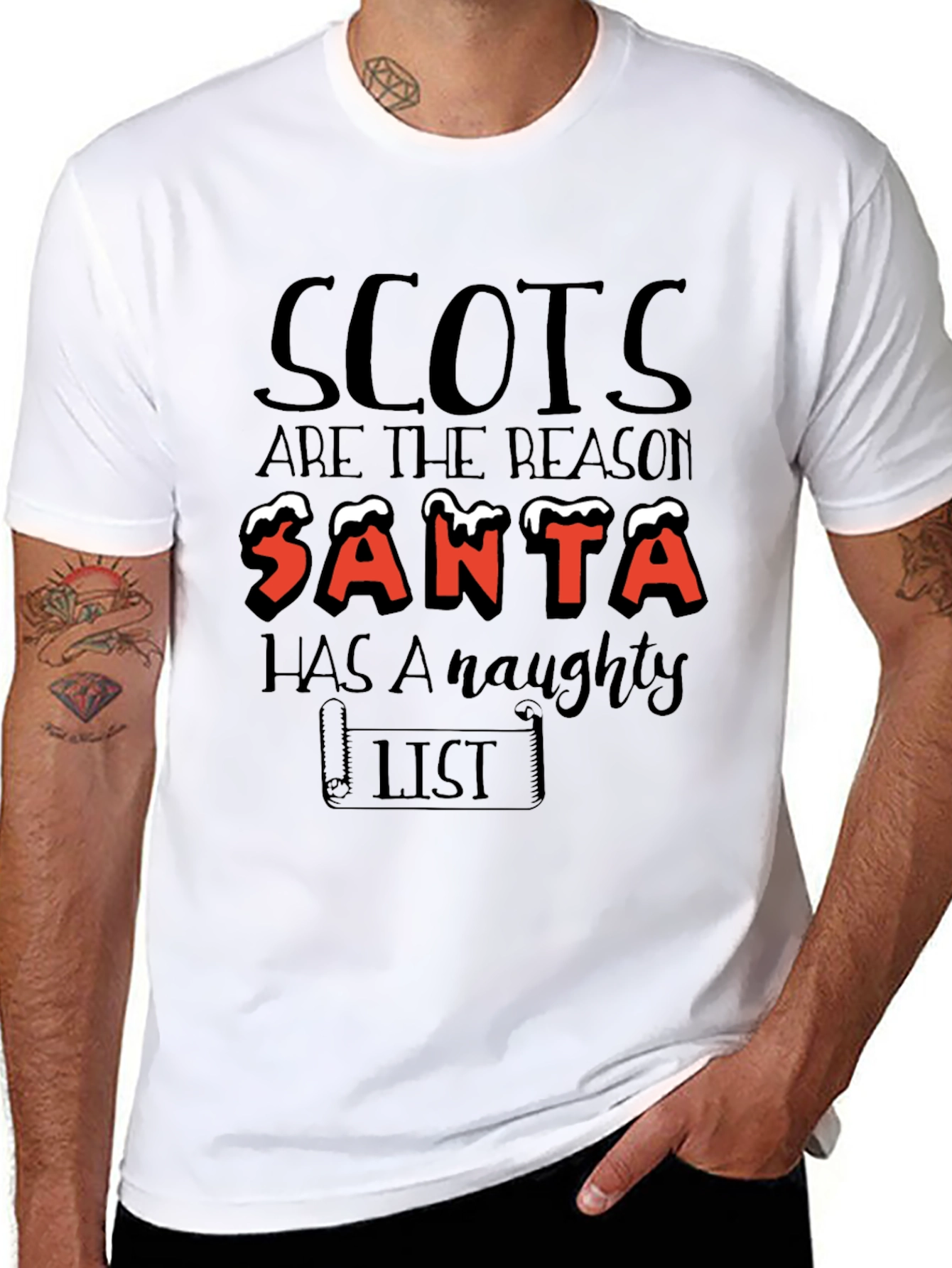 Naughty Scots Santa List T-Shirt