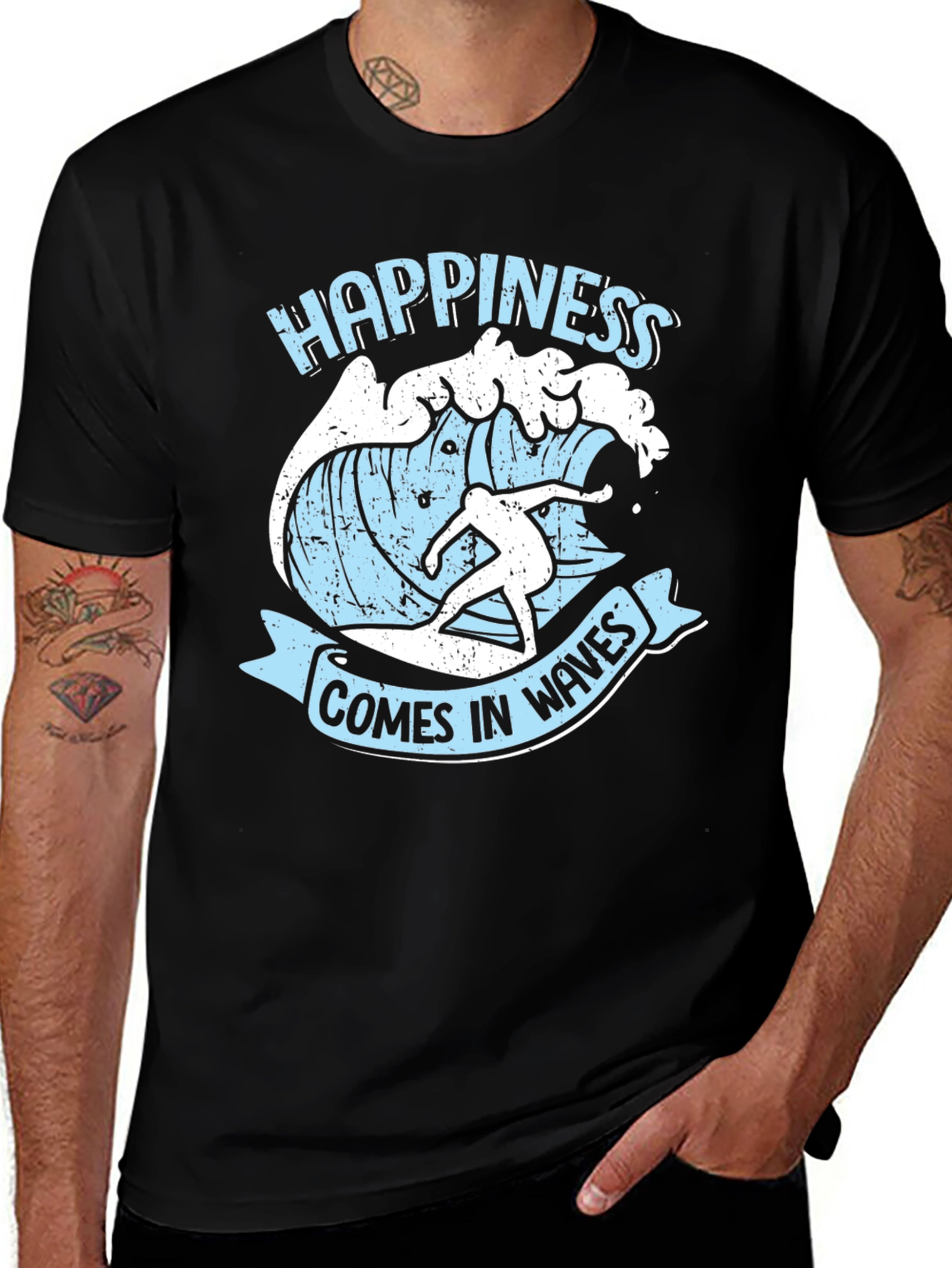 Happiness Comes in Waves Graphic Tee