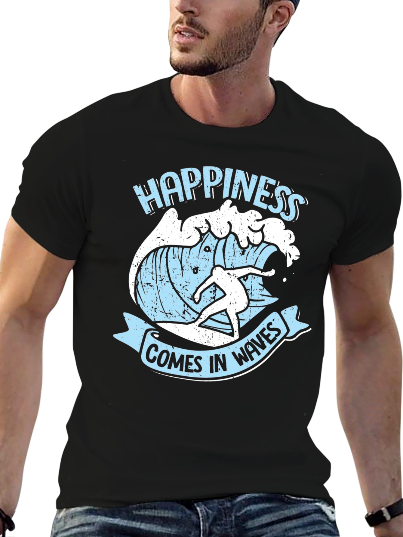 Happiness Comes in Waves Graphic Tee