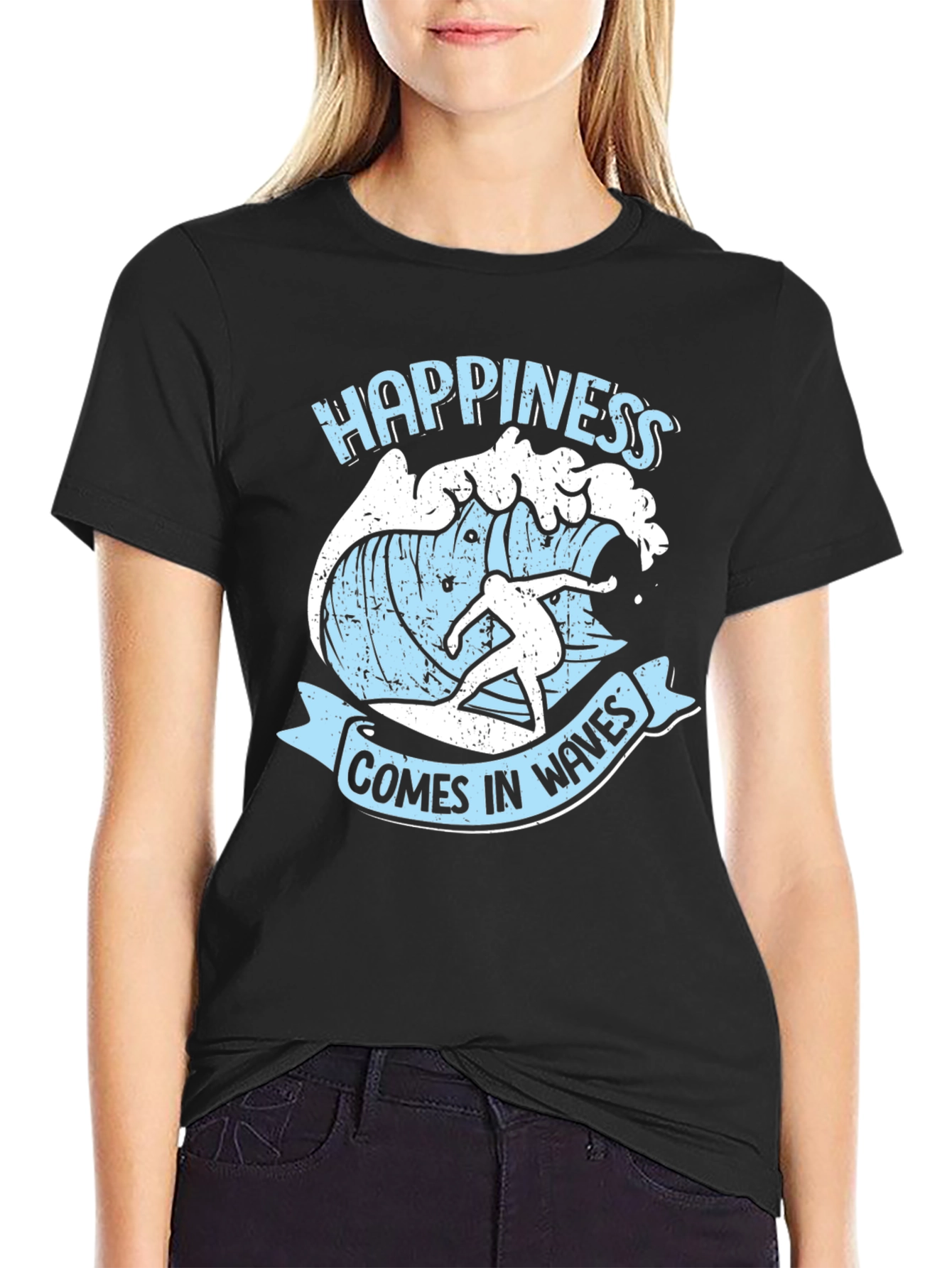 Happiness Comes in Waves Graphic Tee