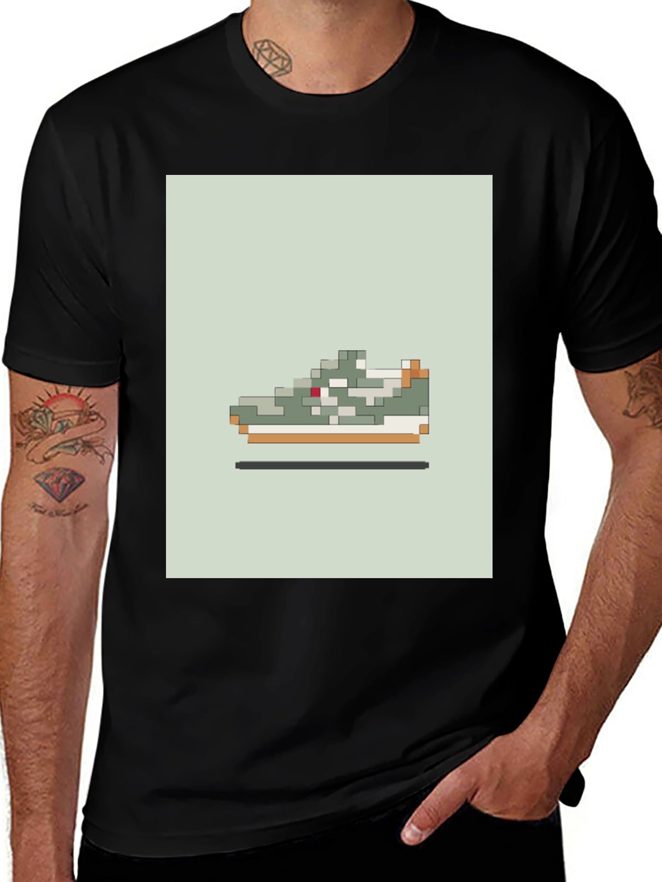 Pixel Sneaker Graphic Tee - Unique Design