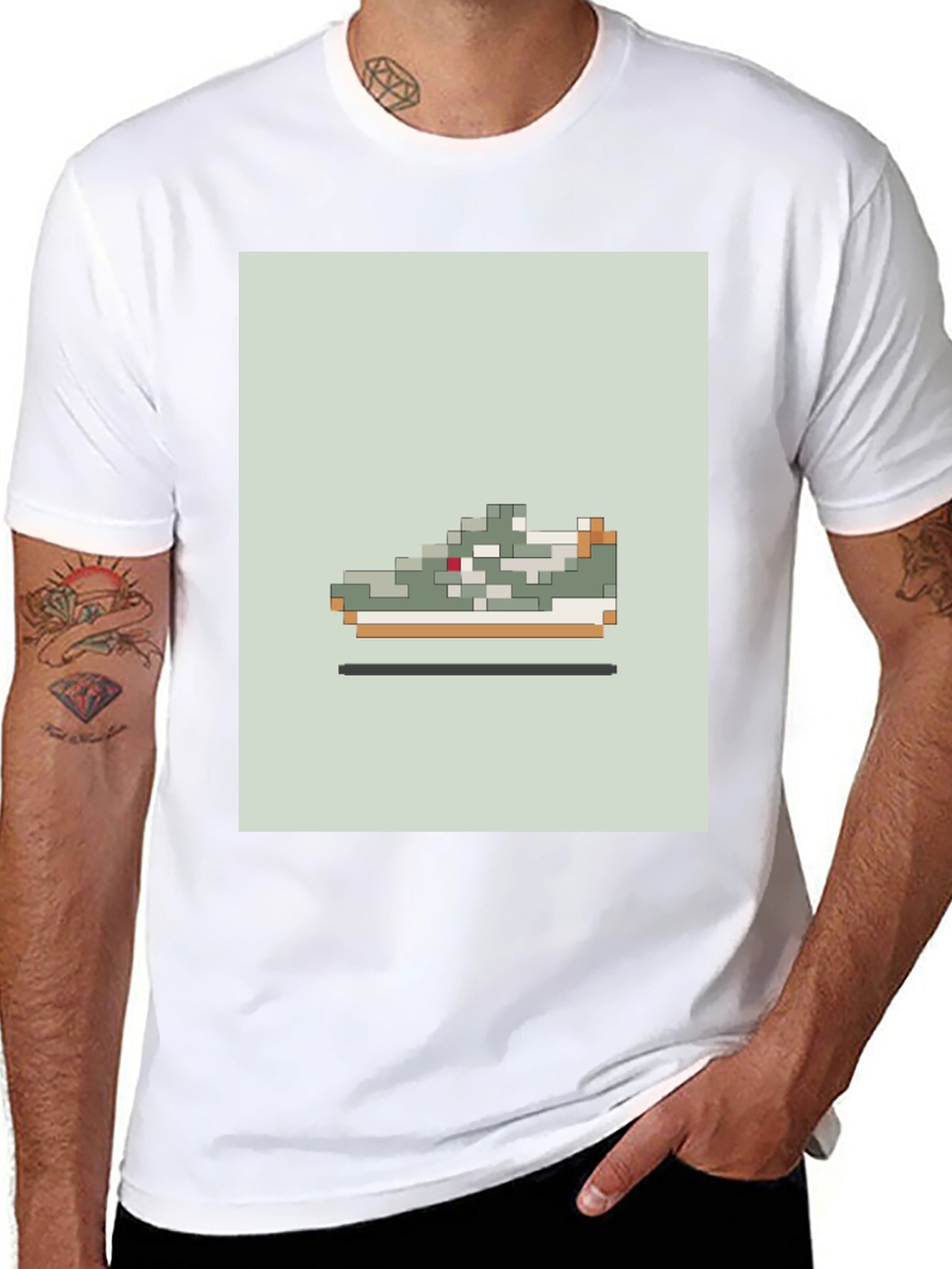 Pixel Sneaker Graphic Tee - Unique Design