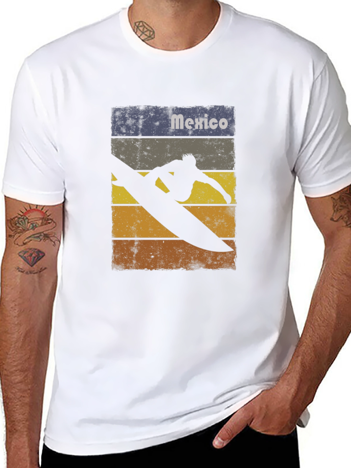 Mexico Surfer T-Shirt - Retro Style Surf Tee