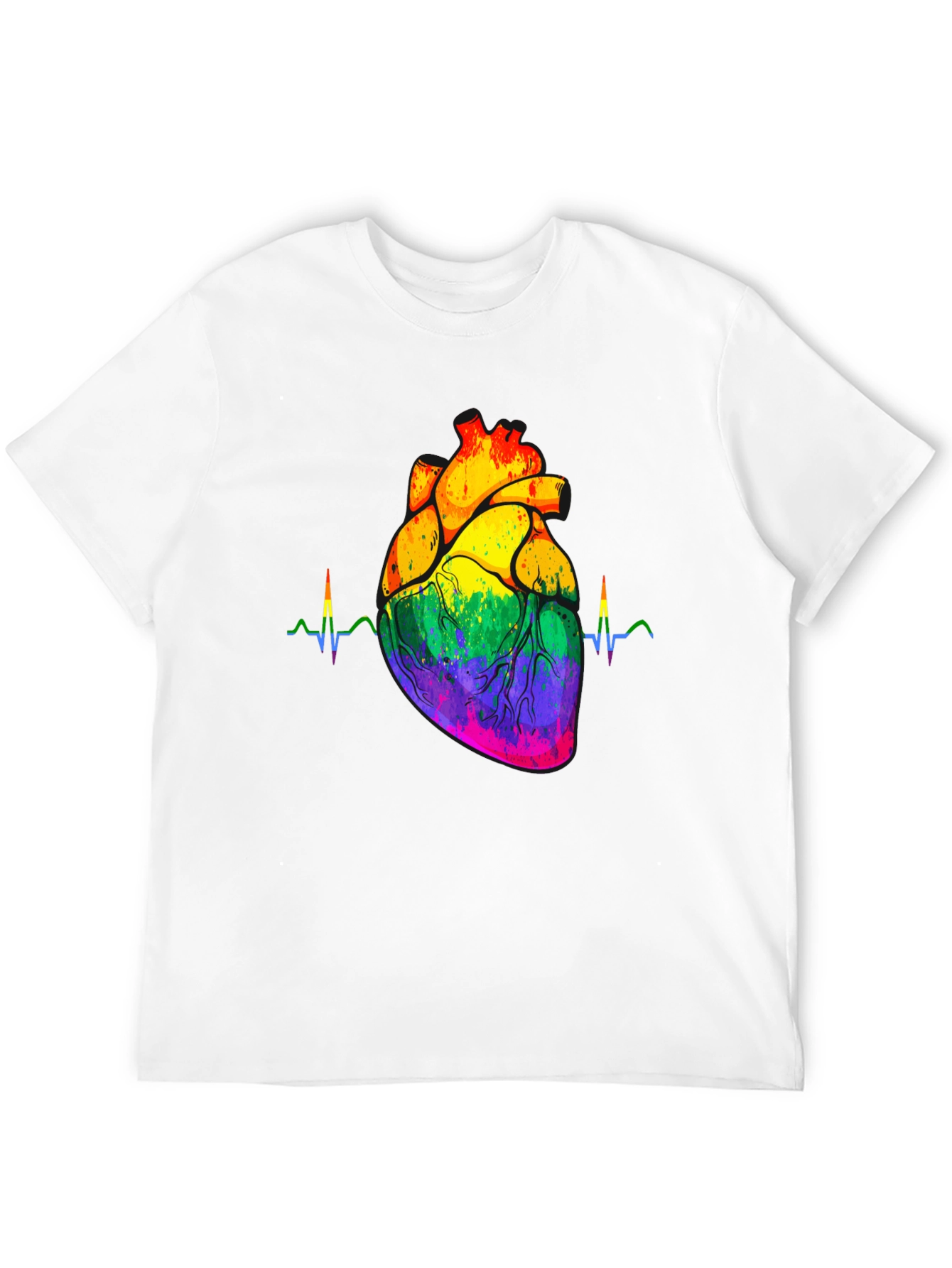 Rainbow Heartbeat Graphic Tee
