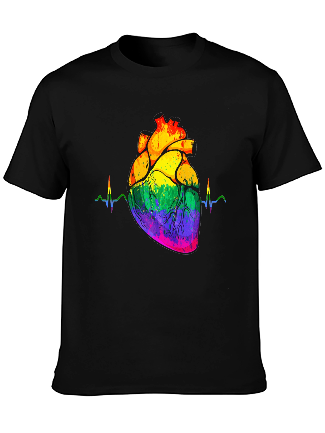 Rainbow Heartbeat Graphic Tee