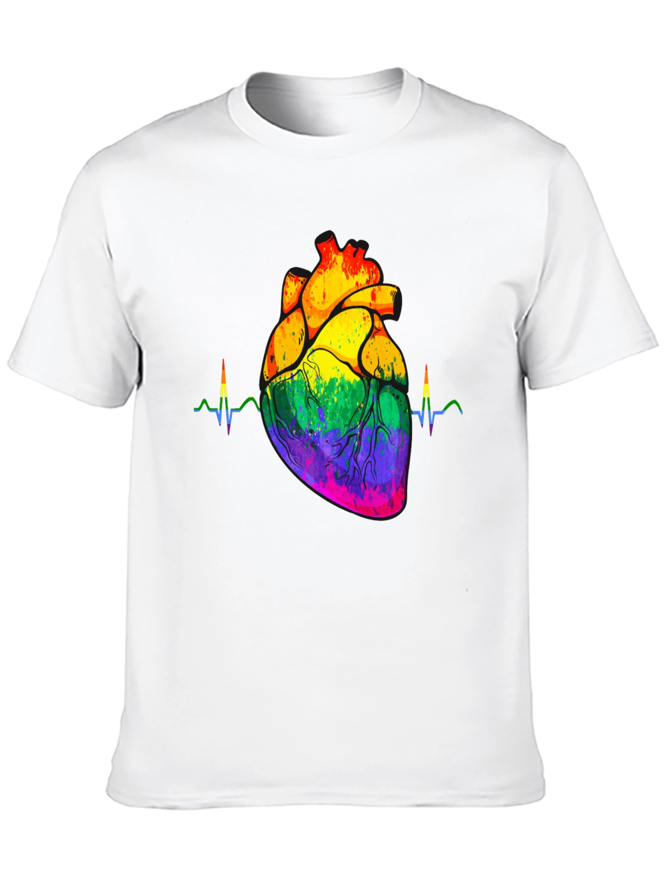 Rainbow Heartbeat Graphic Tee