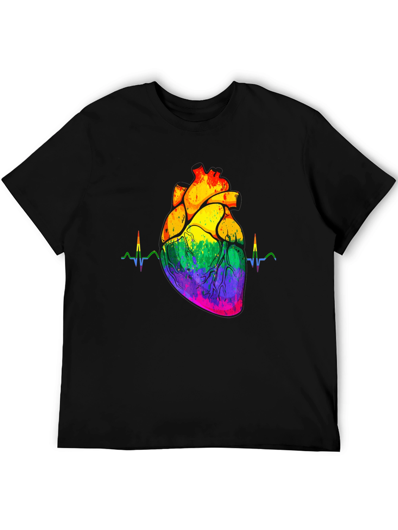 Rainbow Heartbeat Graphic Tee