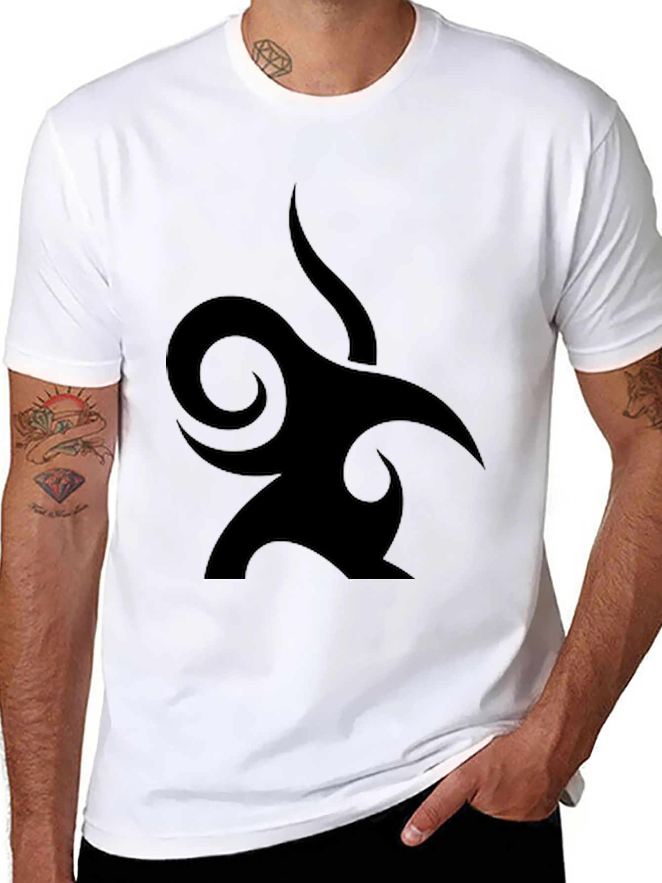Black Tribal Graphic Tee - Modern Style