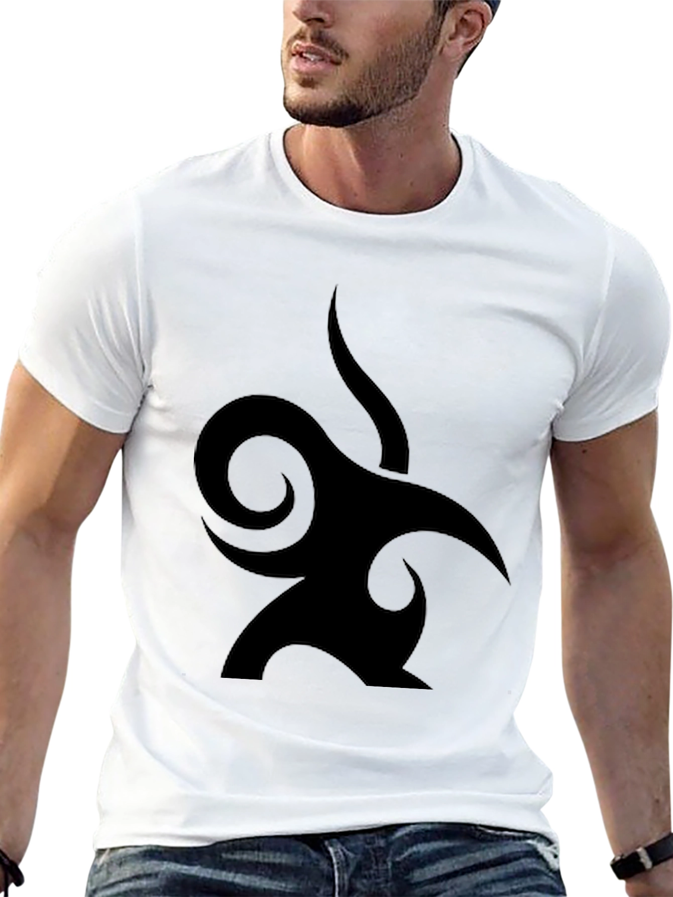 Black Tribal Graphic Tee - Modern Style