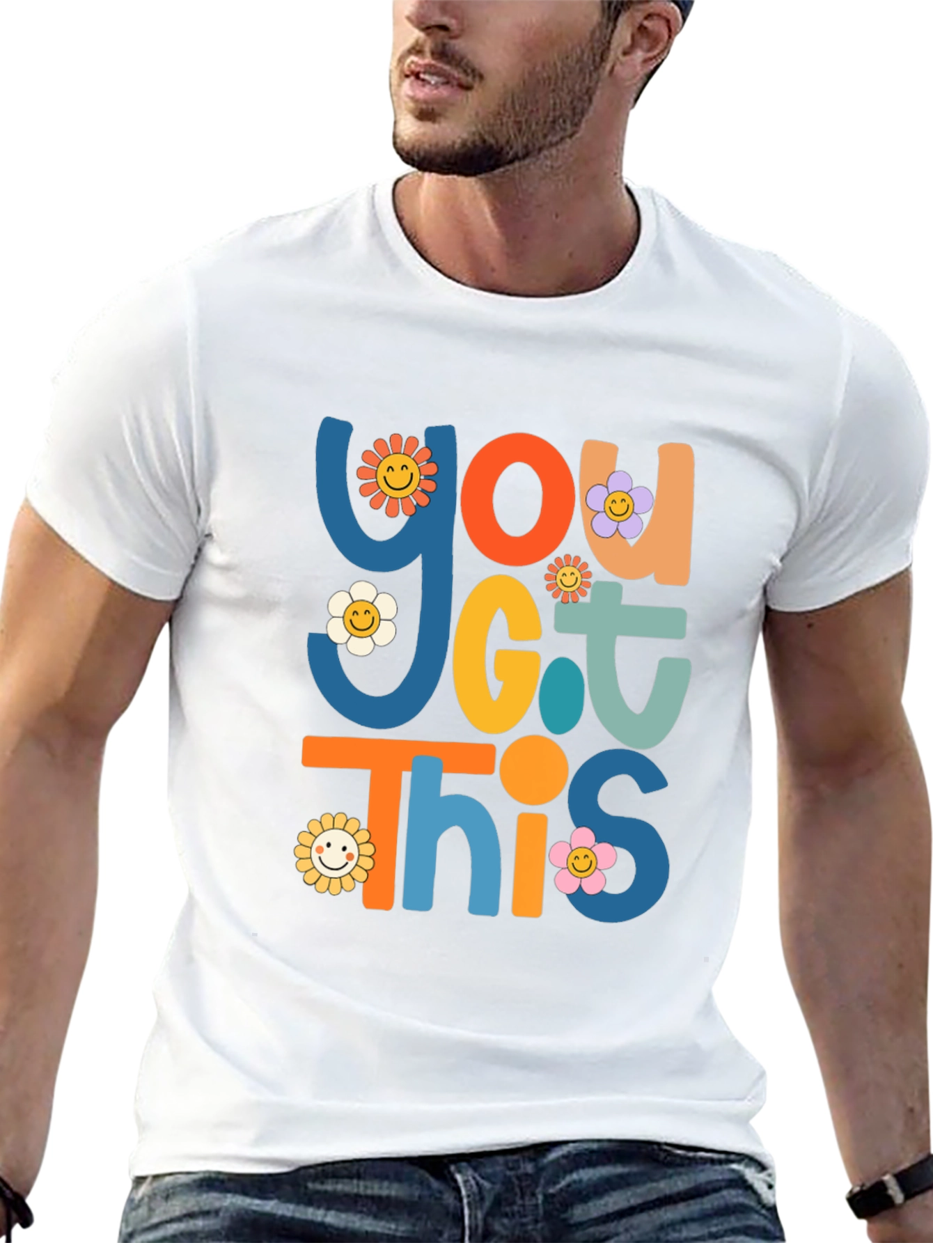 You Got This T-Shirt Graphic Tee Retro Flower Power