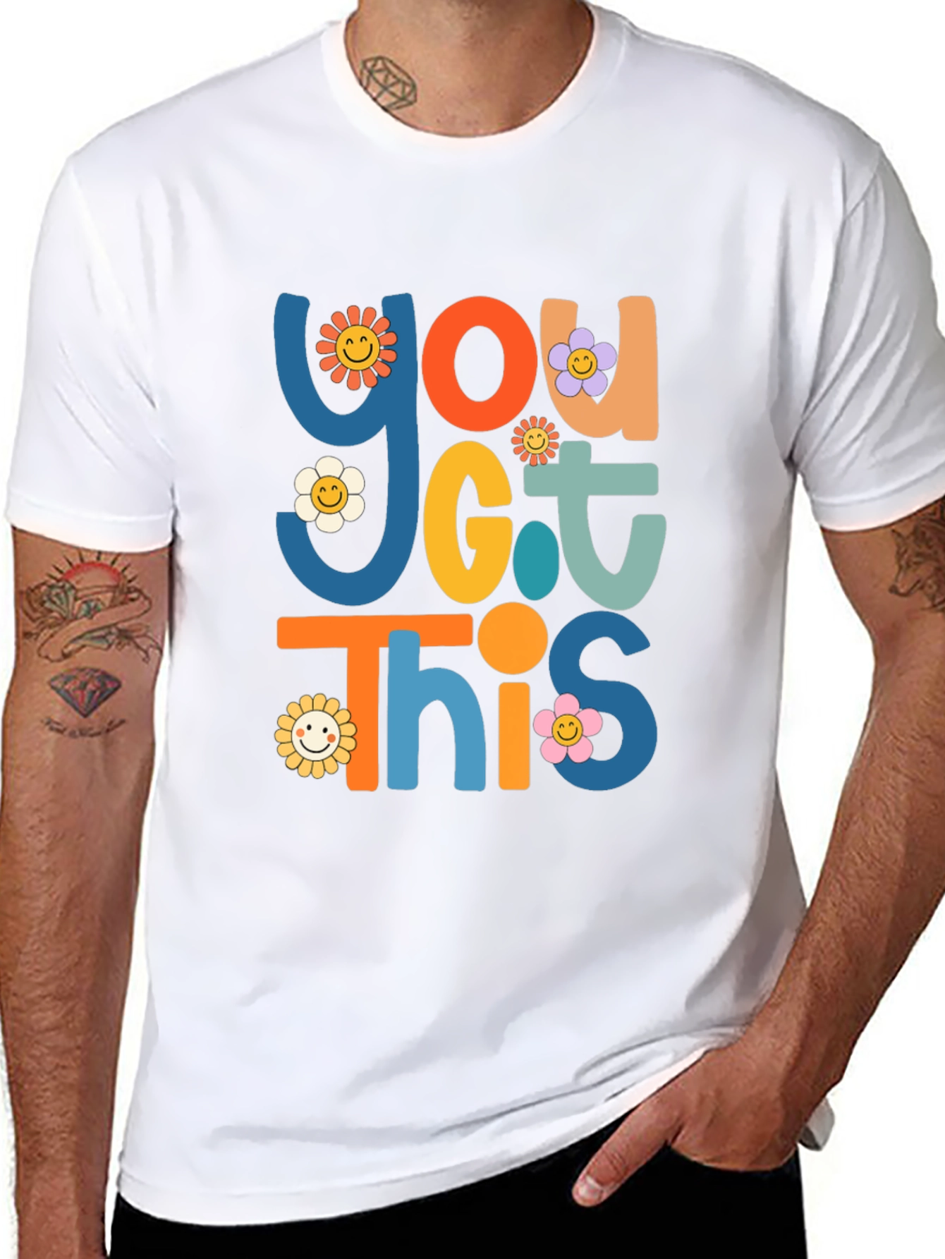 You Got This T-Shirt Graphic Tee Retro Flower Power