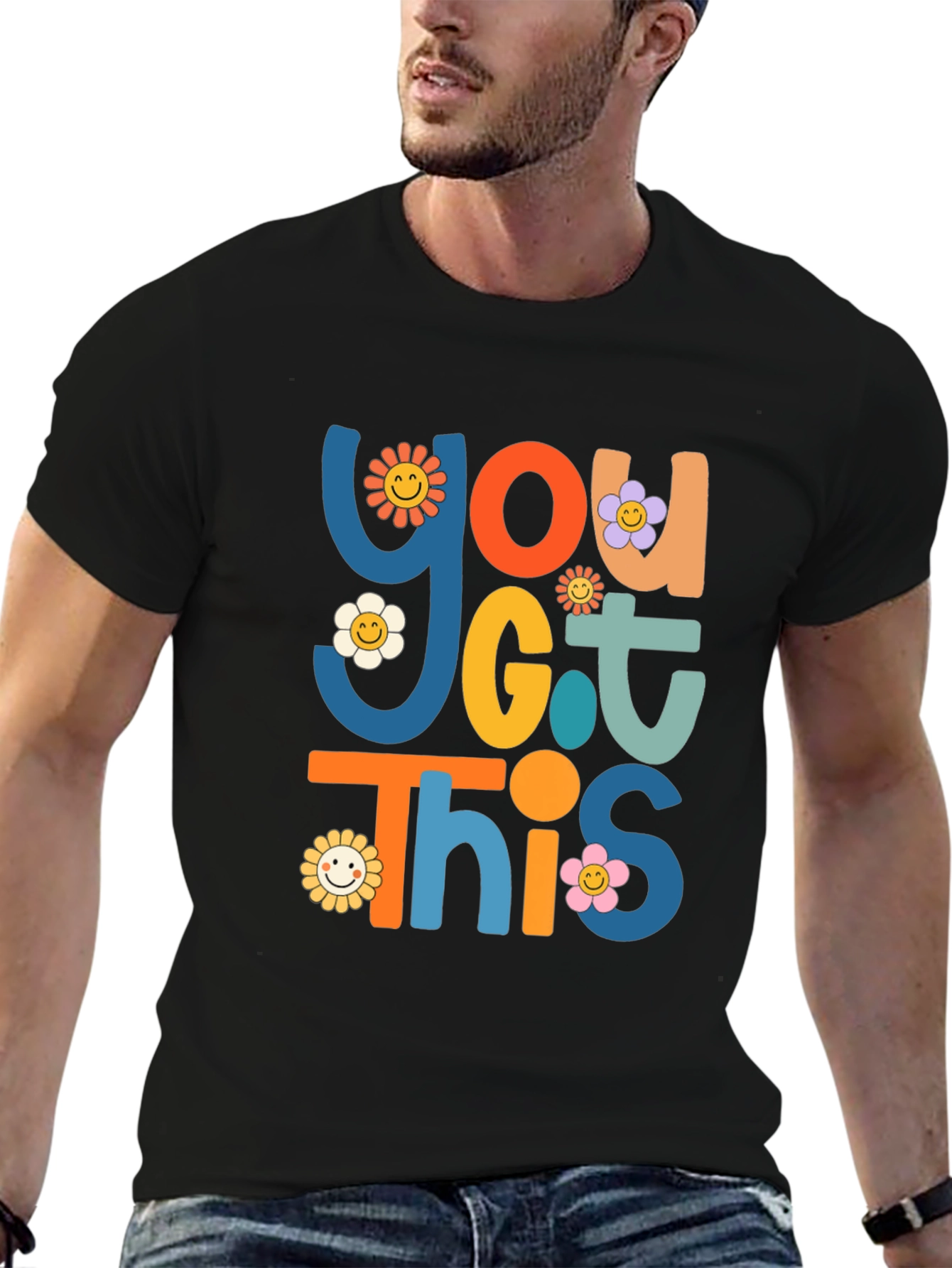 You Got This T-Shirt Graphic Tee Retro Flower Power