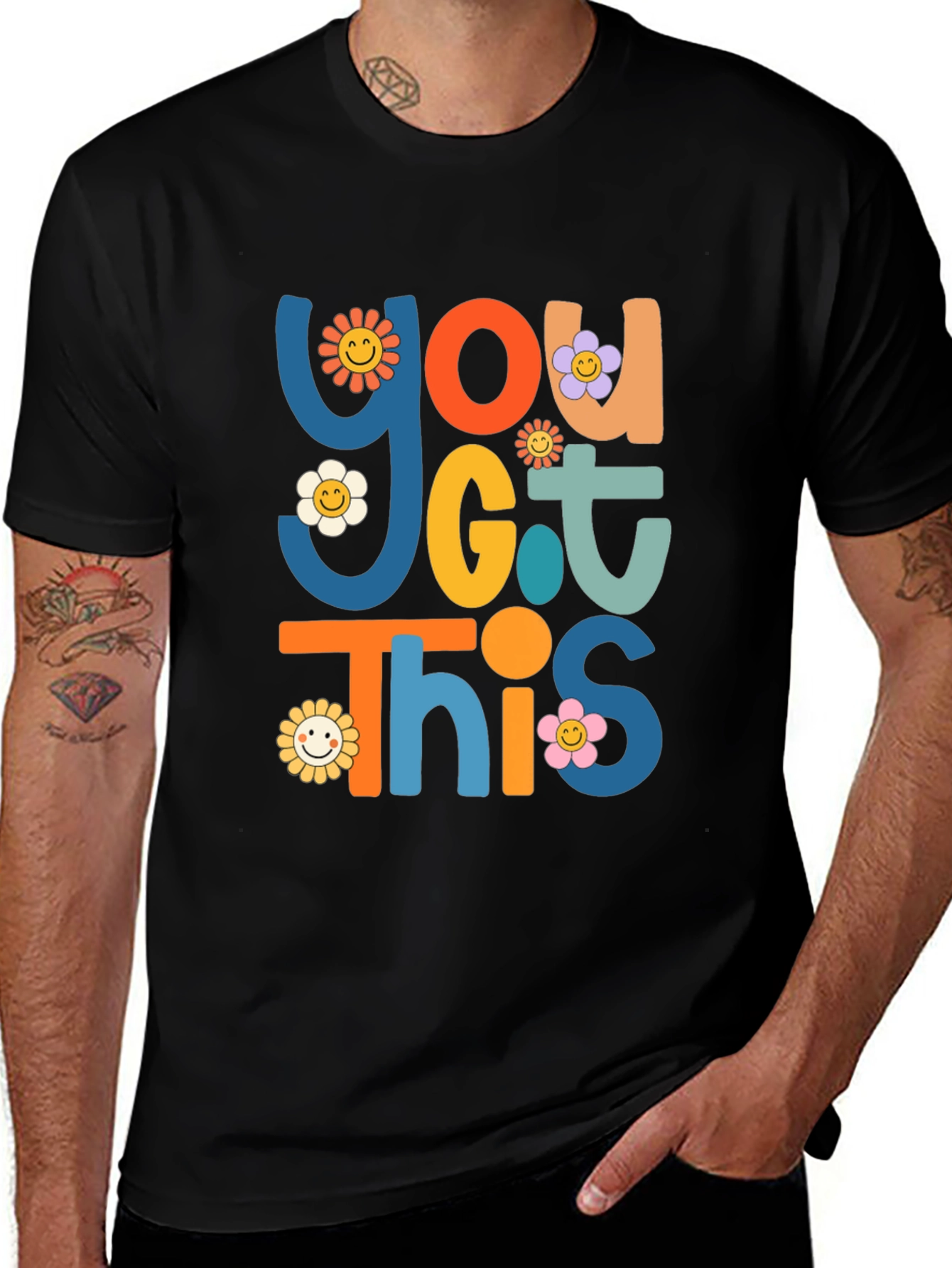 You Got This T-Shirt Graphic Tee Retro Flower Power