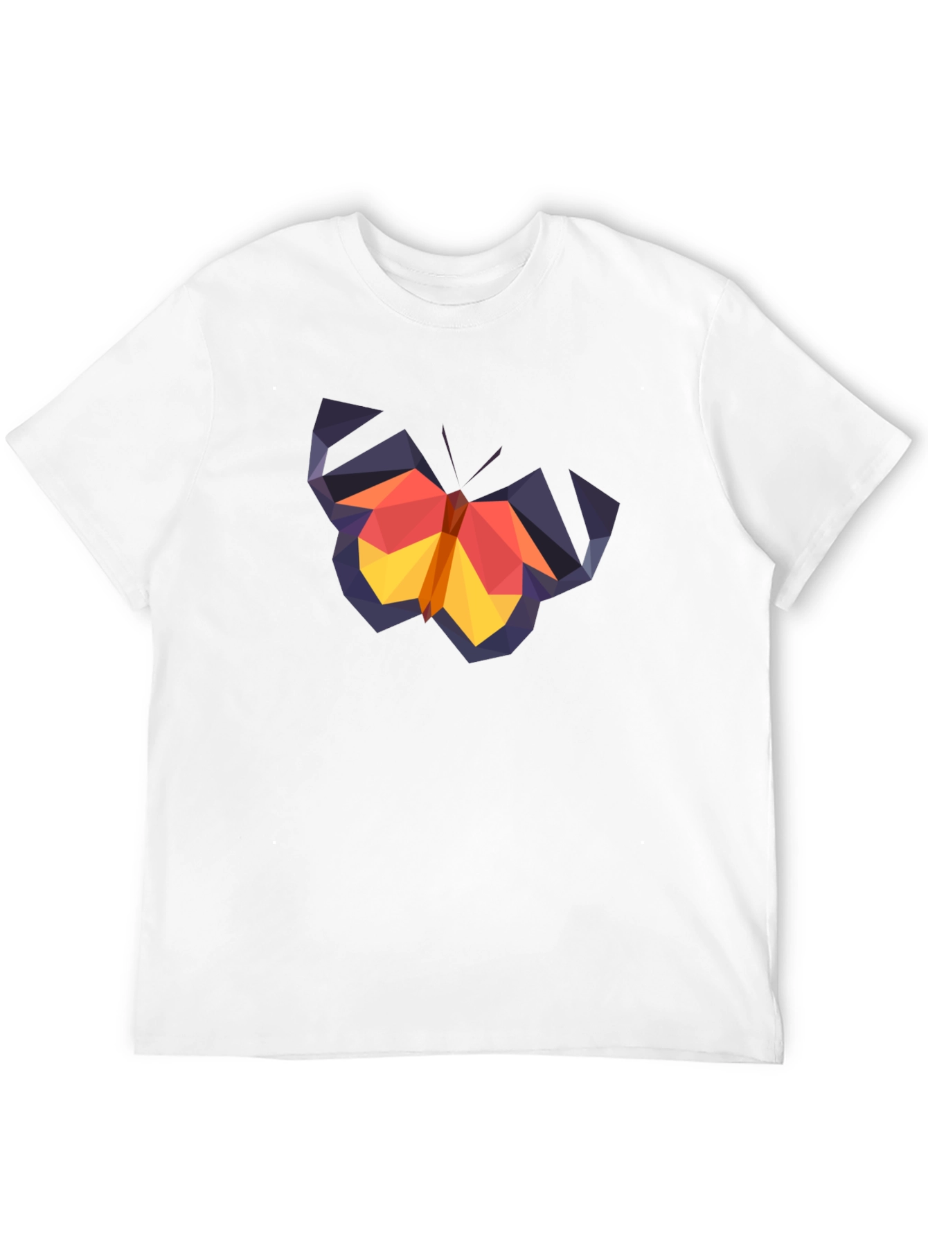 Geometric Butterfly Graphic Tee - Black Cotton