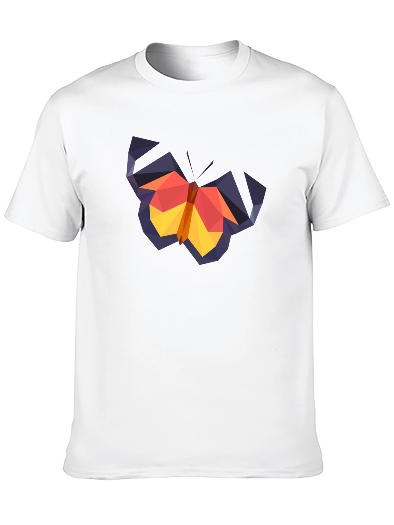 Geometric Butterfly Graphic Tee - Black Cotton