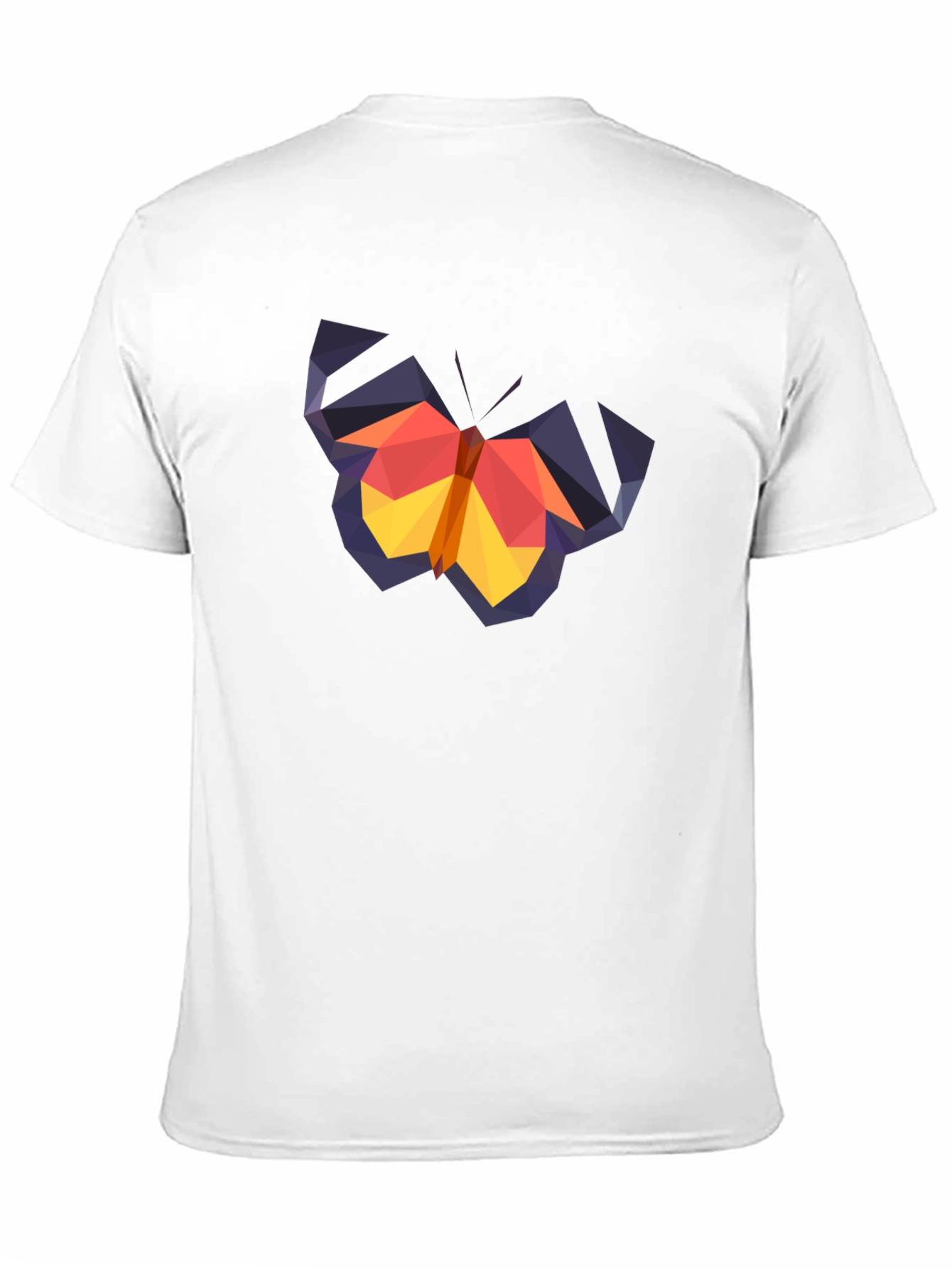 Geometric Butterfly Graphic Tee - Black Cotton
