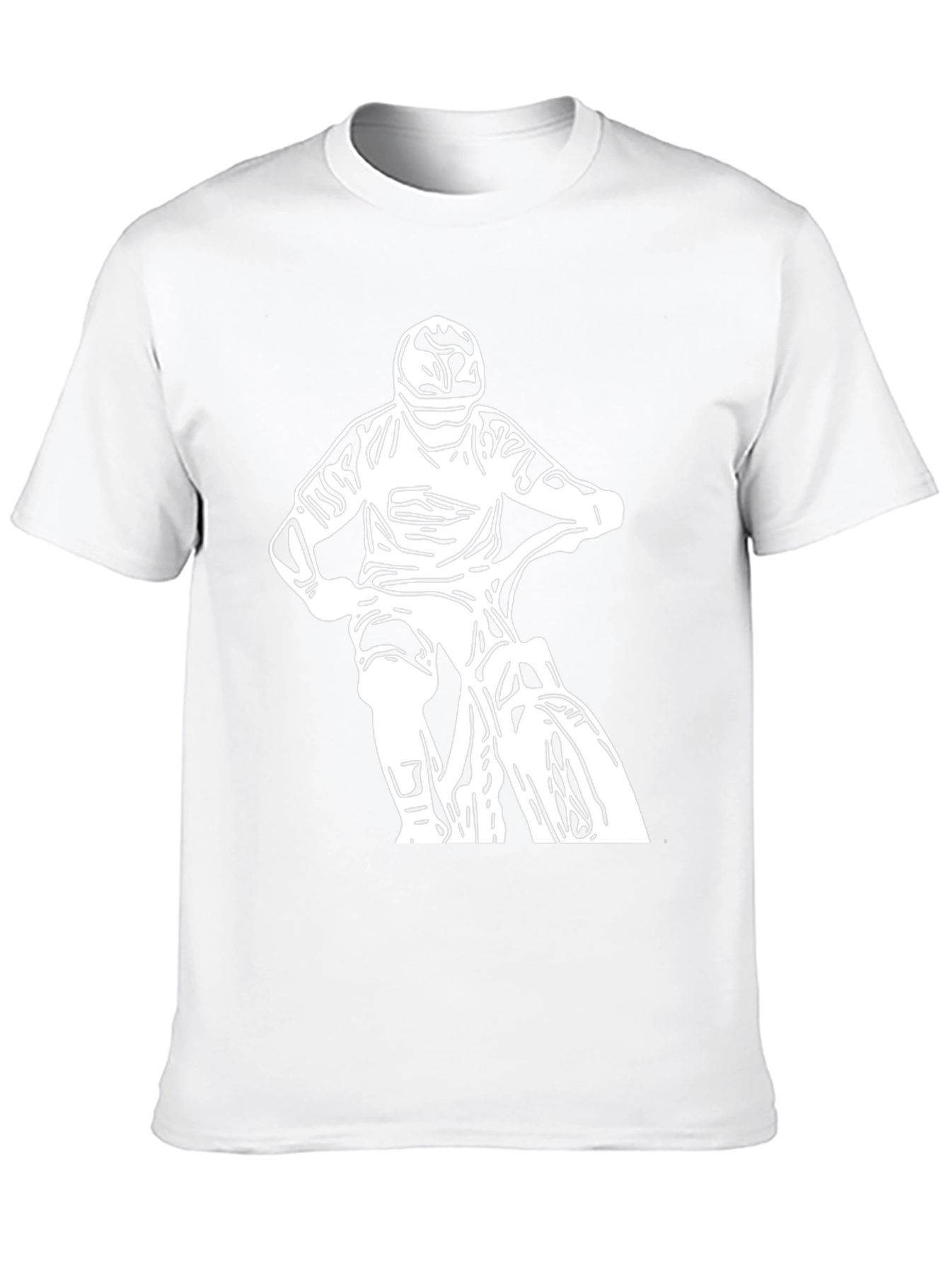 Black T-Shirt - White Biker Design