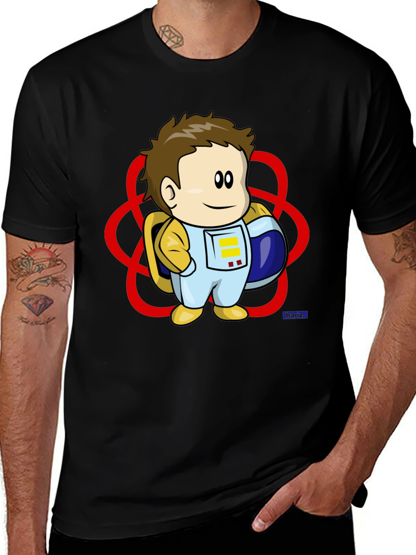 Astronaut Cartoon Graphic T-Shirt