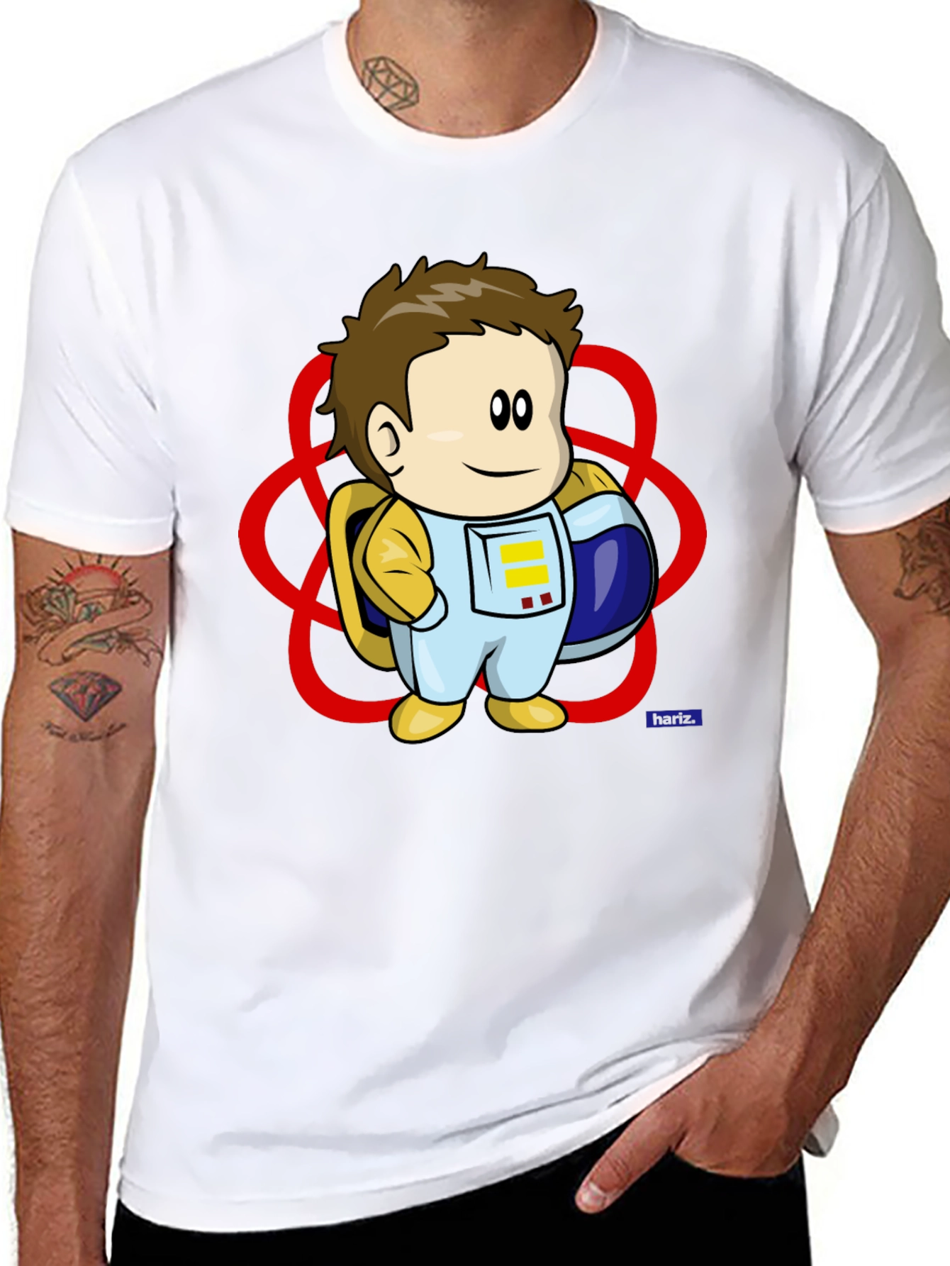 Astronaut Cartoon Graphic T-Shirt