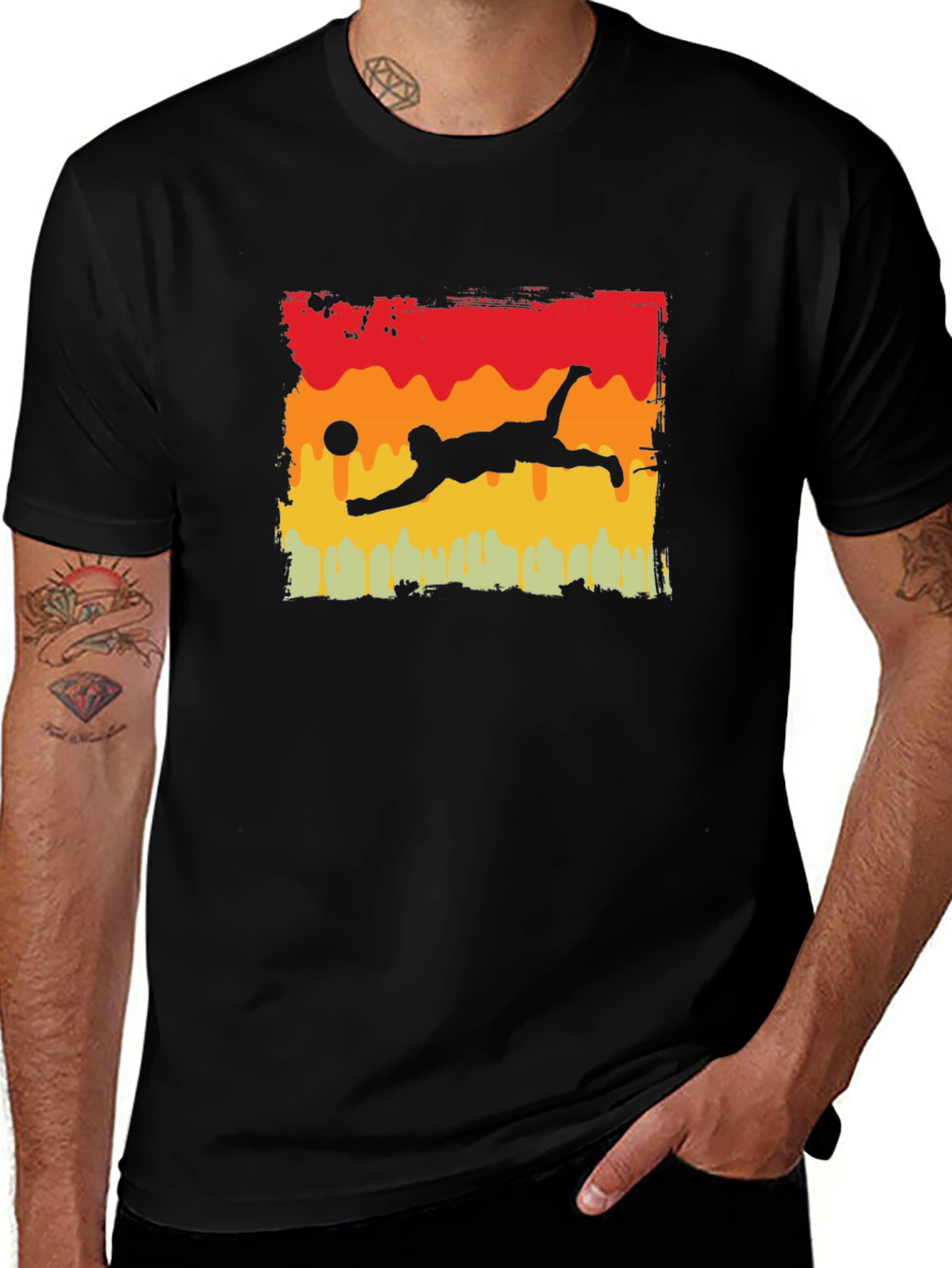 Volleyball Player Graphic Tee - Black