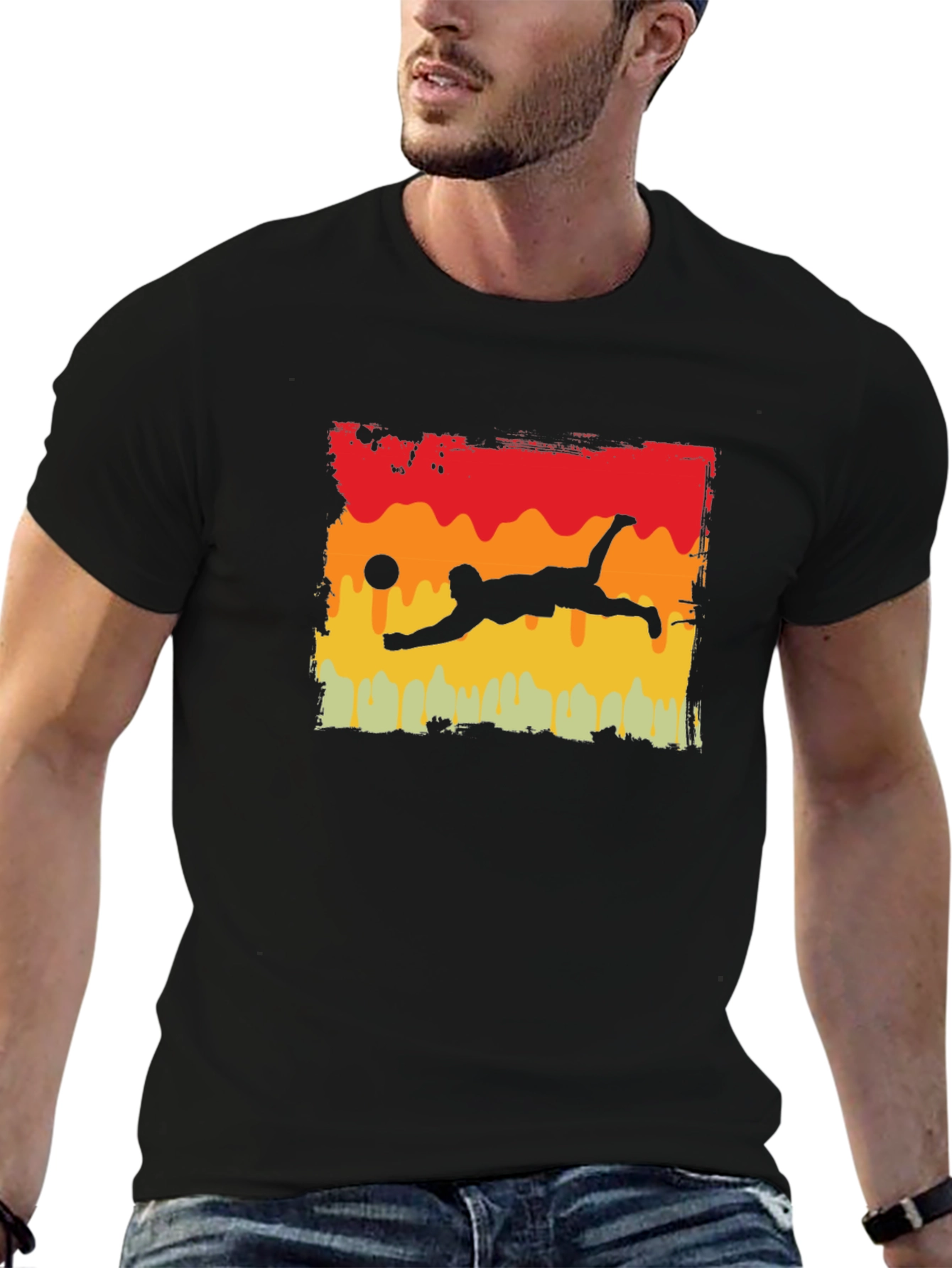 Volleyball Player Graphic Tee - Black