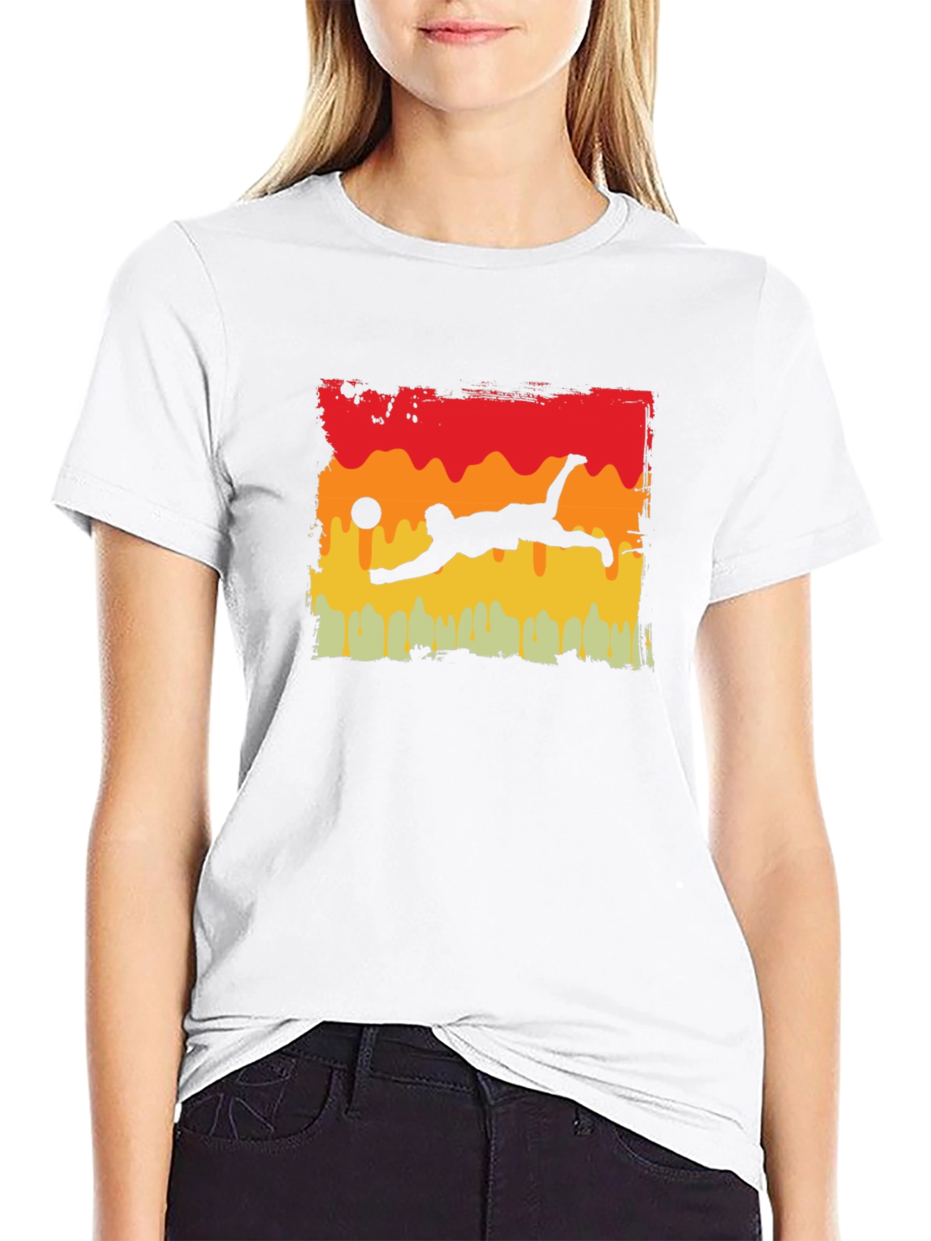Volleyball Player Graphic Tee - Black