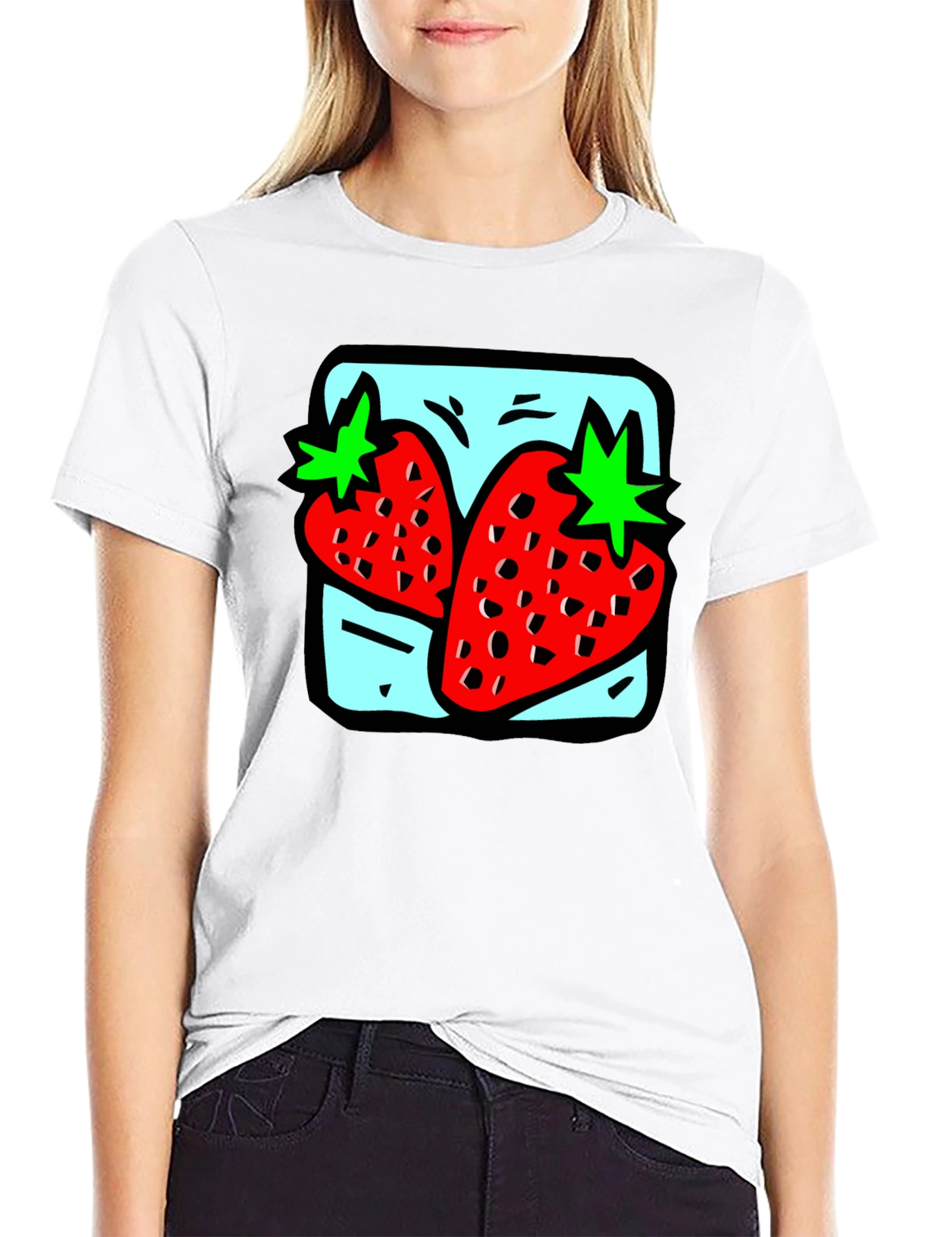 Strawberry Graphic Tee - Quirky Fruit Design