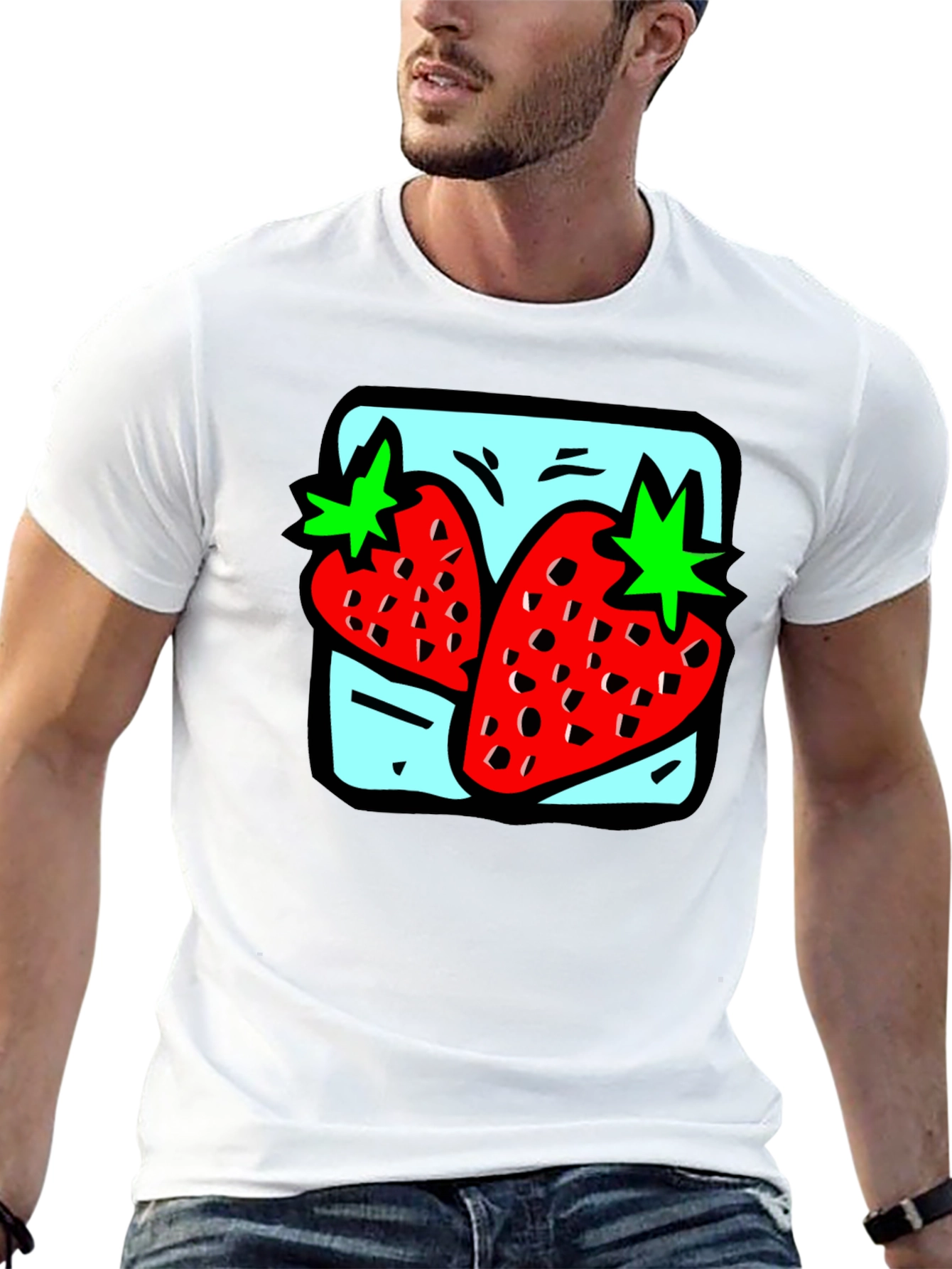 Strawberry Graphic Tee - Quirky Fruit Design