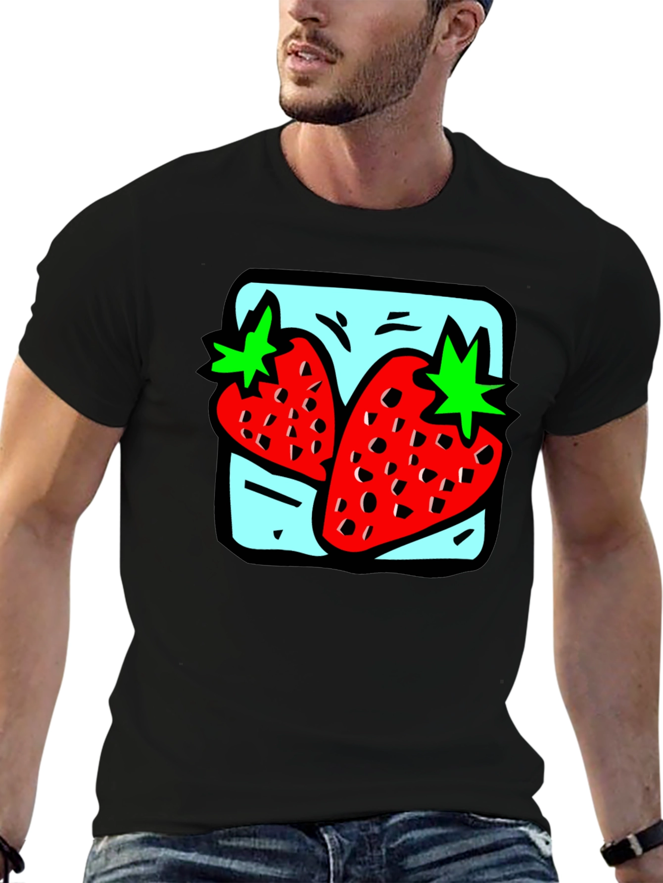 Strawberry Graphic Tee - Quirky Fruit Design