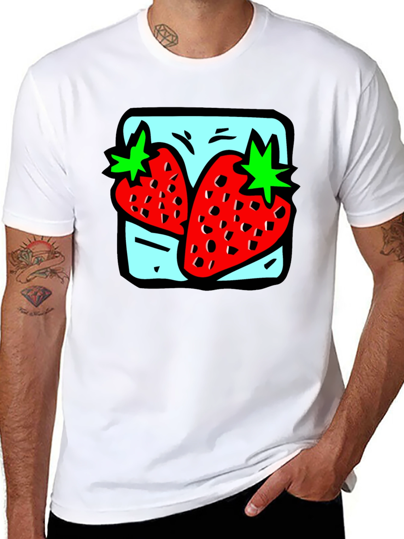 Strawberry Graphic Tee - Quirky Fruit Design