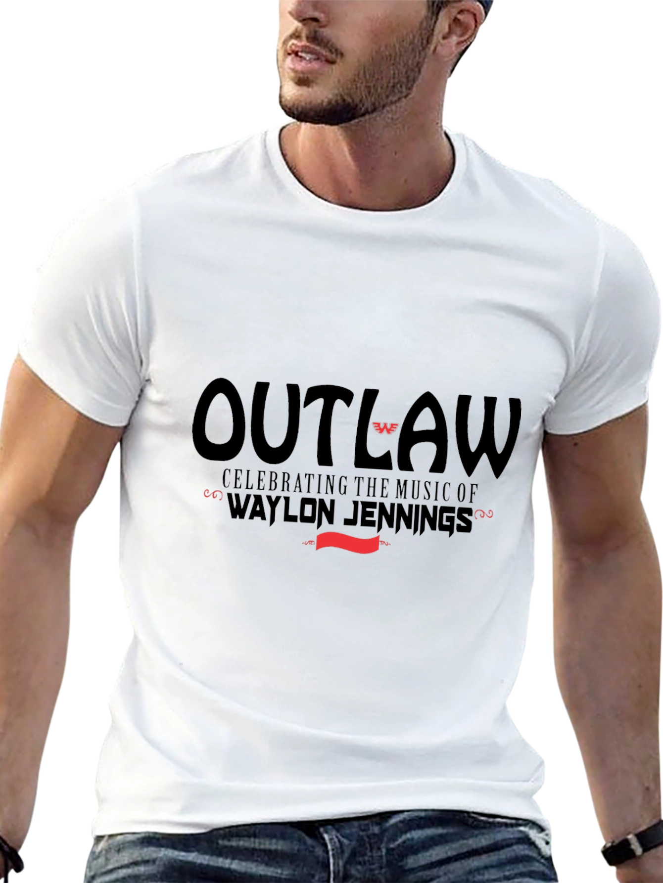 Outlaw Waylon Jennings Music Tee - Black
