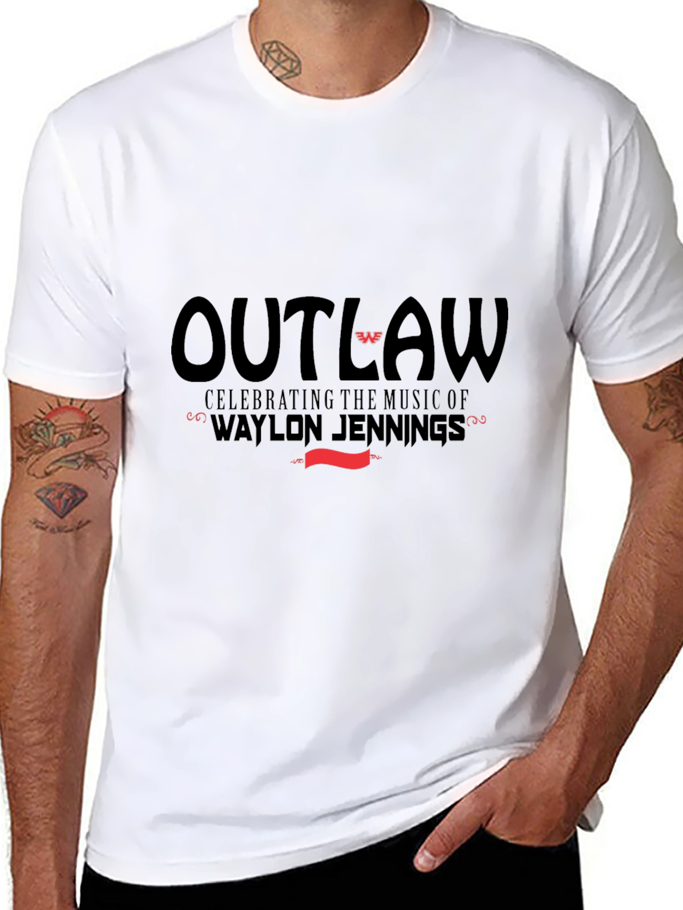 Outlaw Waylon Jennings Music Tee - Black