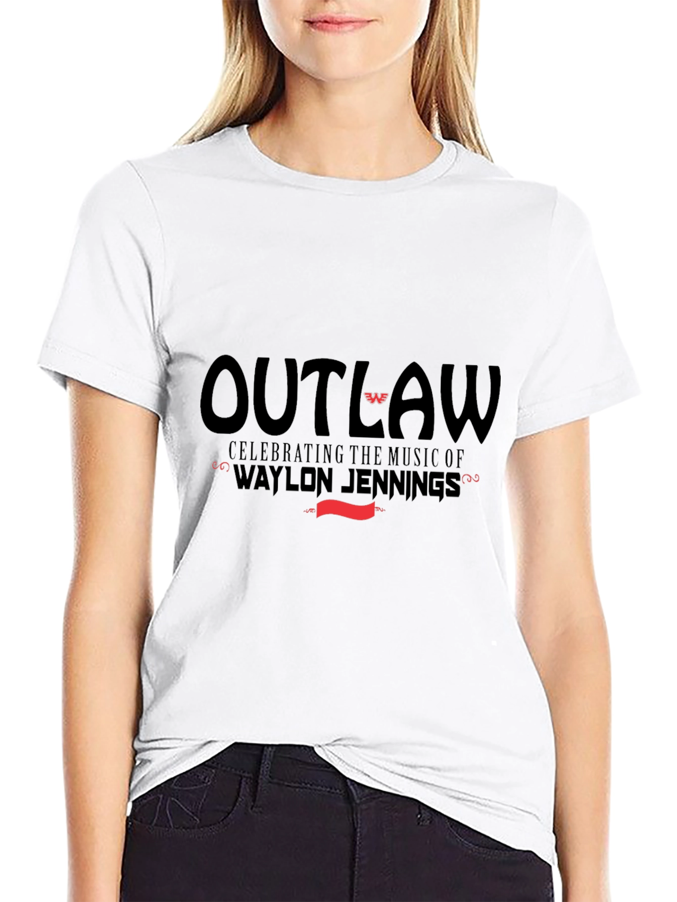 Outlaw Waylon Jennings Music Tee - Black