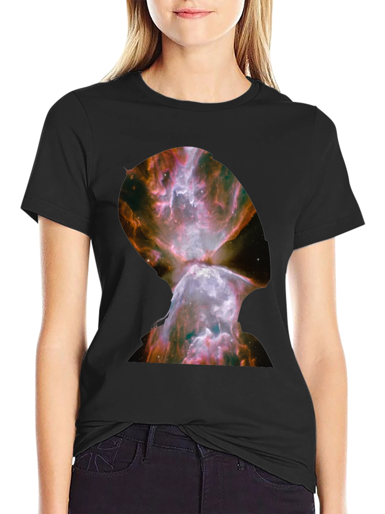Nebula Graphic Print Black T-Shirt