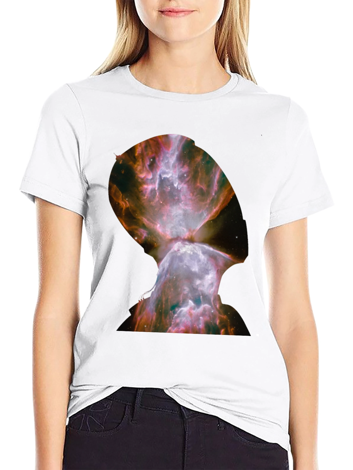 Nebula Graphic Print Black T-Shirt