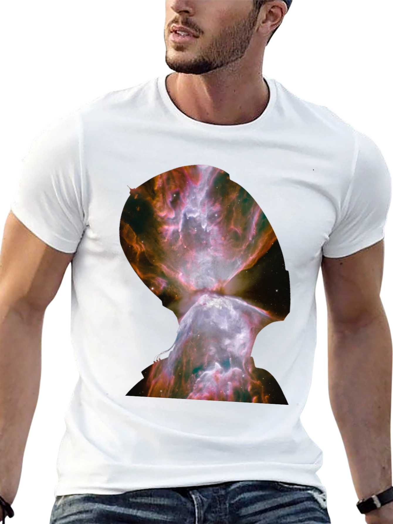 Nebula Graphic Print Black T-Shirt