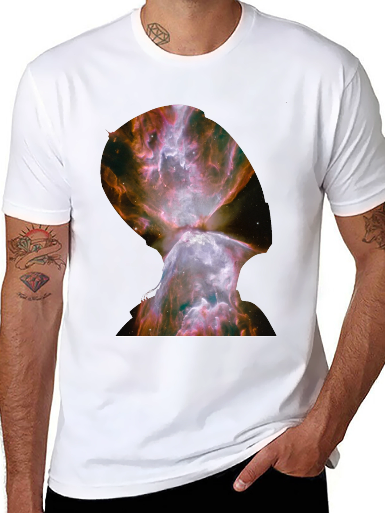 Nebula Graphic Print Black T-Shirt
