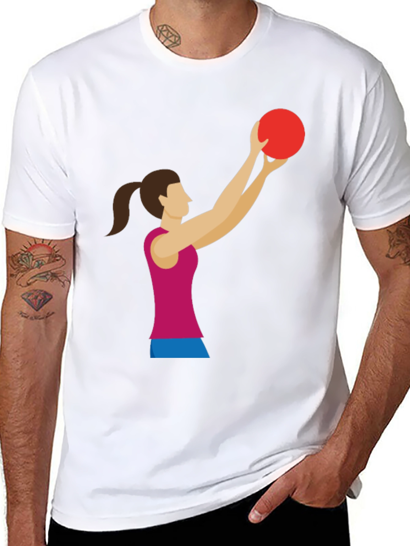 Graphic Tee: Woman Volleyball Player Black T-Shirt
