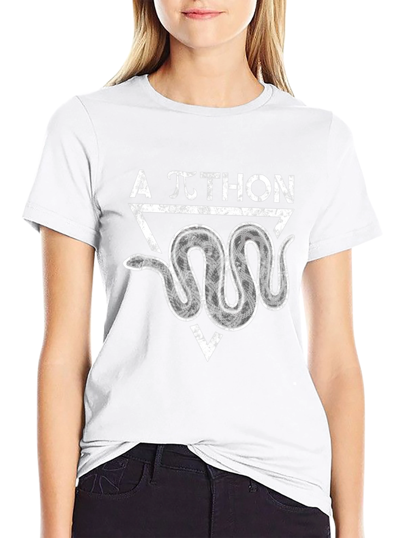 A Pi-thon Shirt Black Cotton Snake Graphic Tee