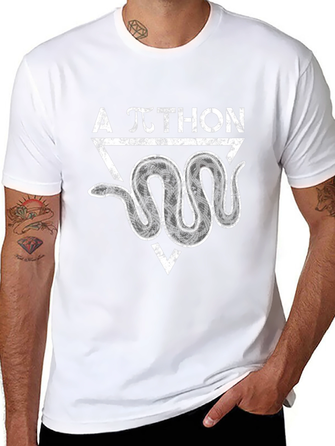 A Pi-thon Shirt Black Cotton Snake Graphic Tee